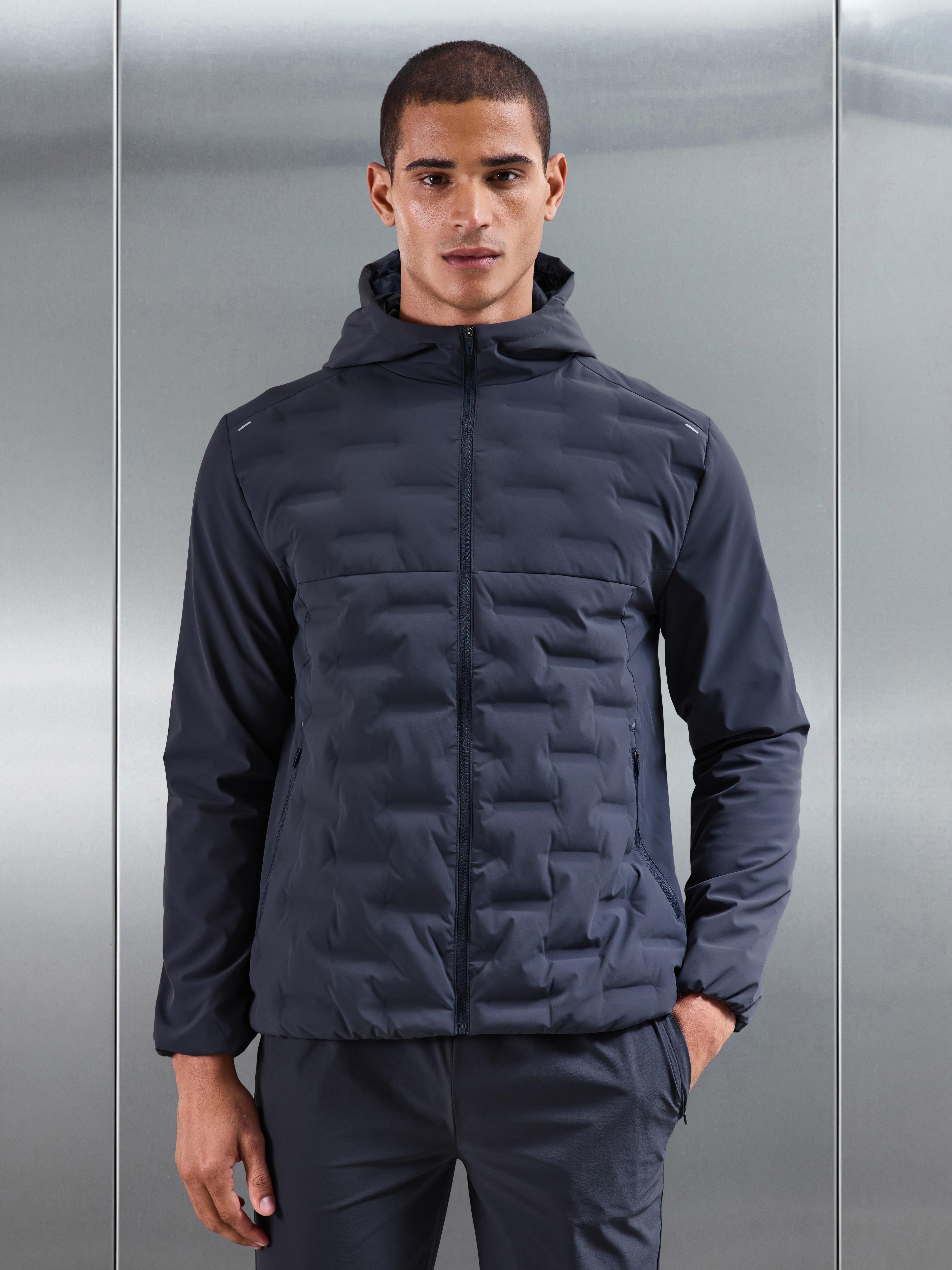 Active Quilted Windbreaker in Slate Blue