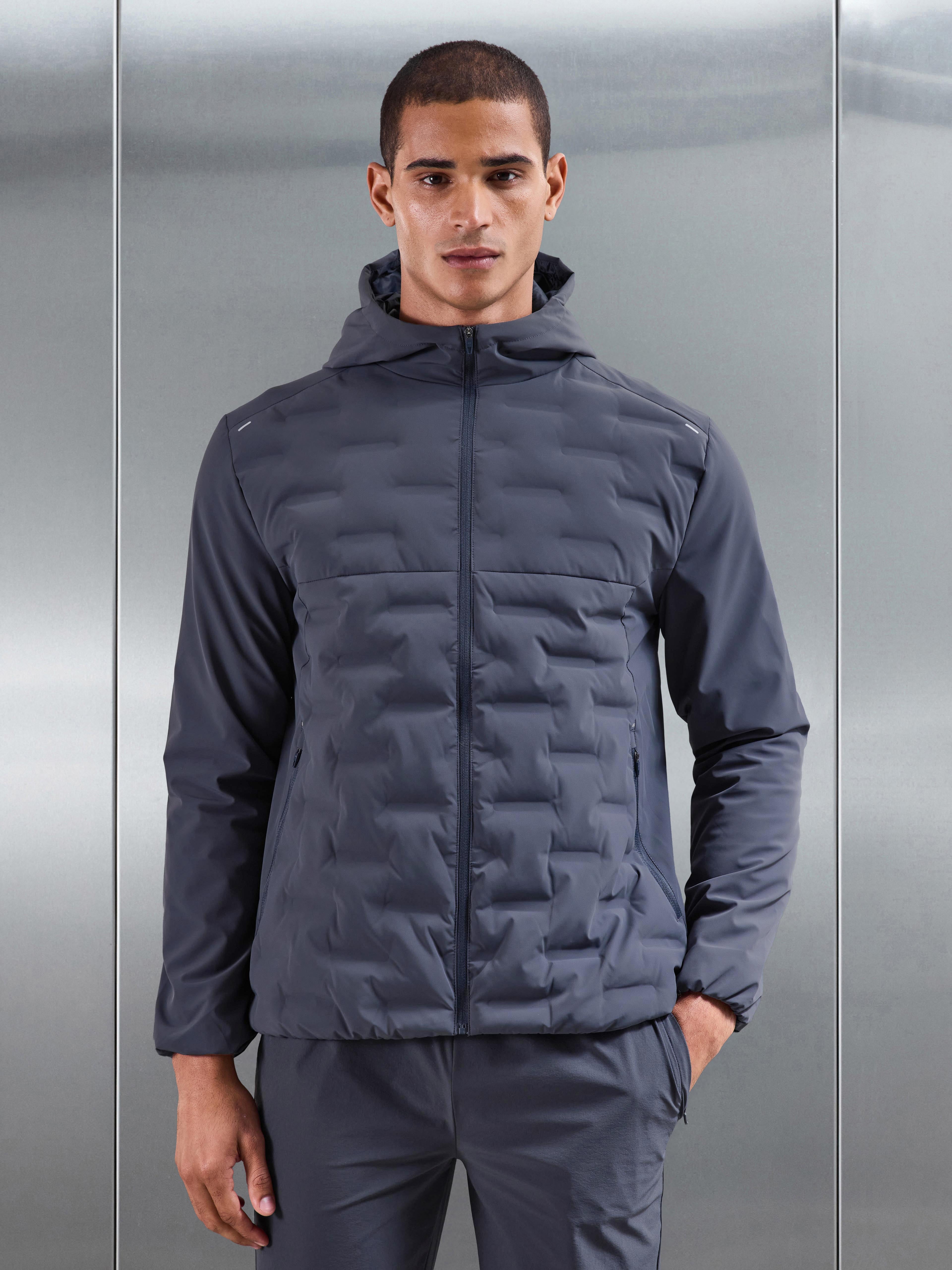 Active Quilted Windbreaker in Slate Blue