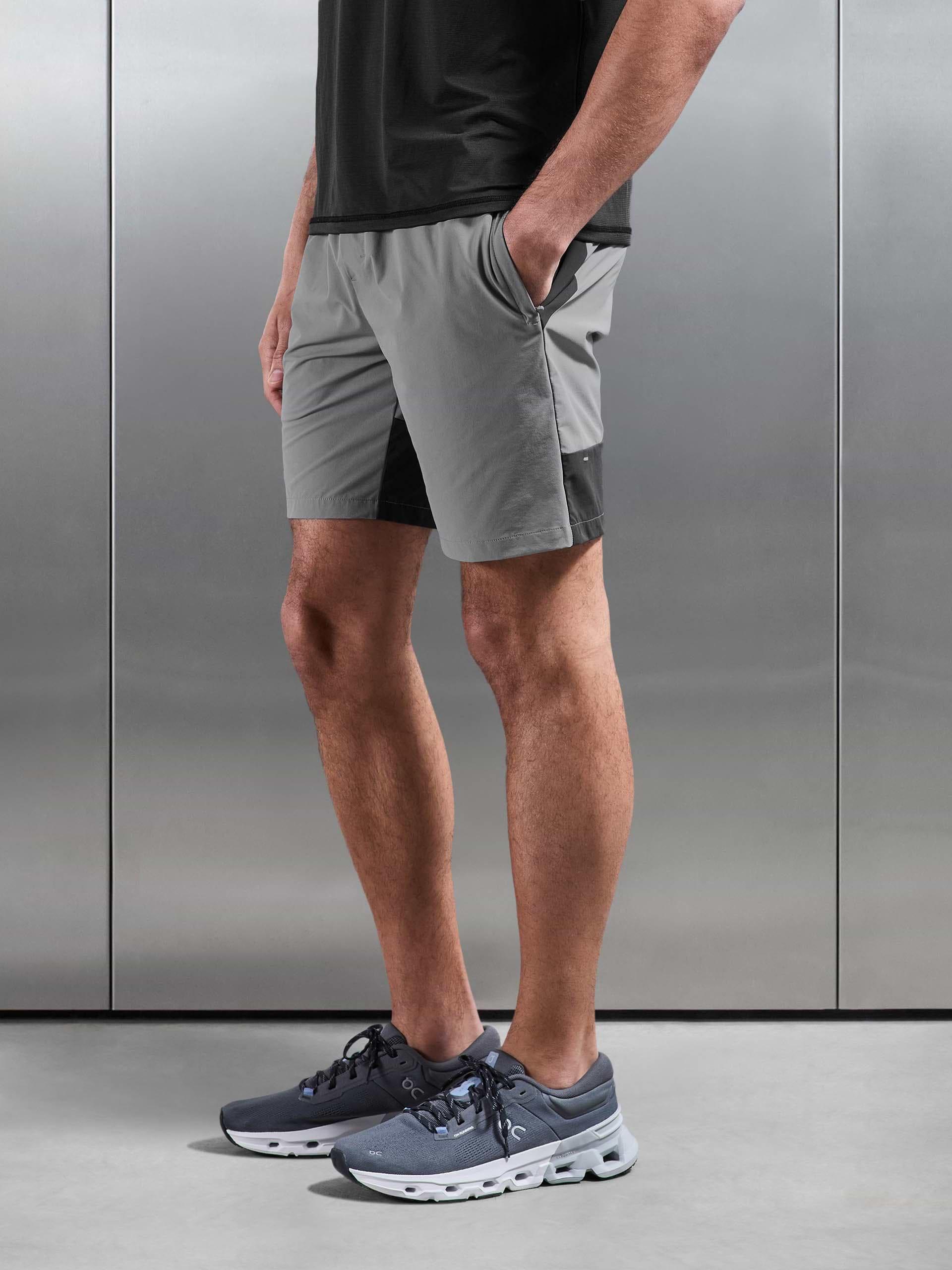 Active Colour Block Short in Mid Grey Grey