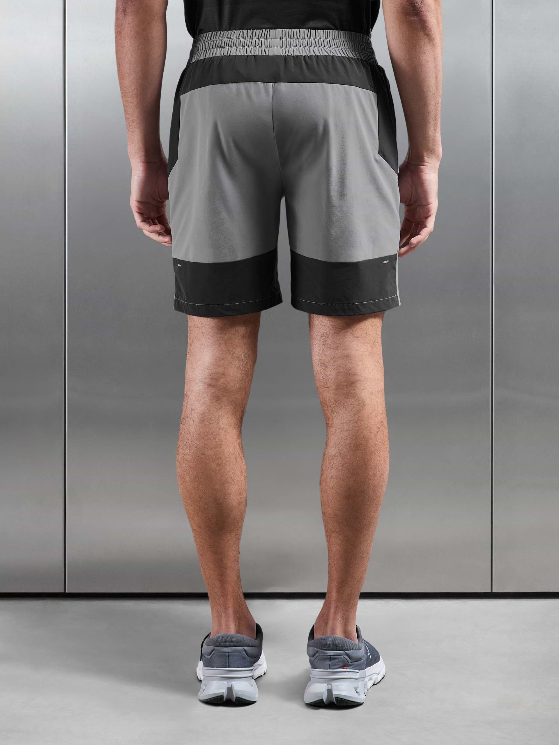 Active Colour Block Short in Mid Grey Grey