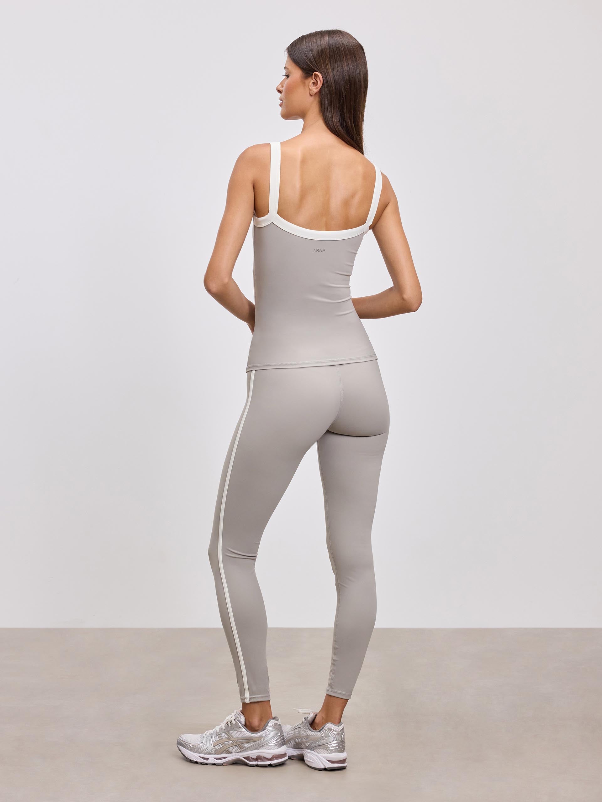 Womens Contrast Strap Active Vest in Stone