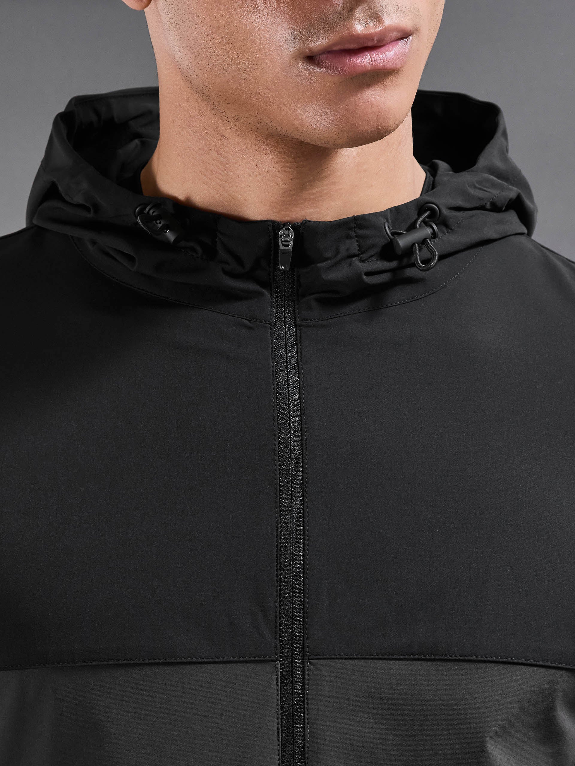Active Colour Block Windbreaker in Black