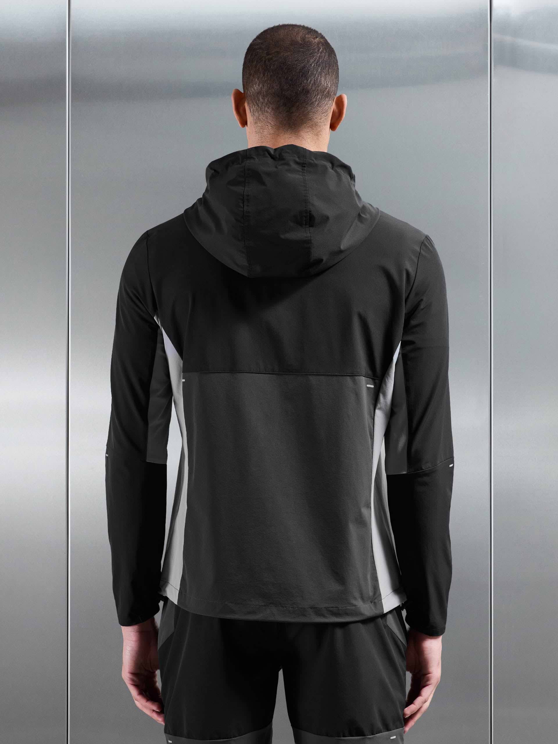 Active Colour Block Windbreaker in Black