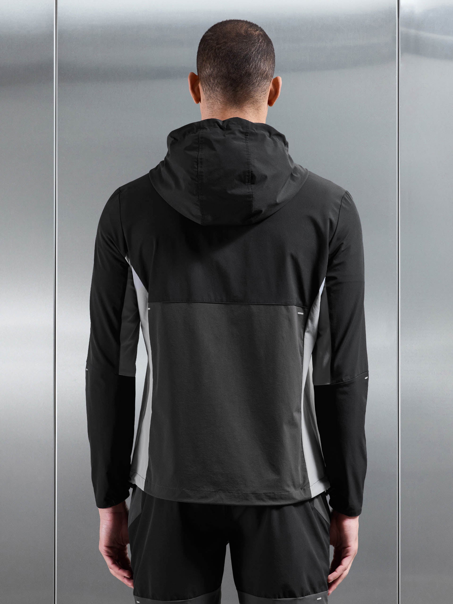 Active Colour Block Windbreaker in Black
