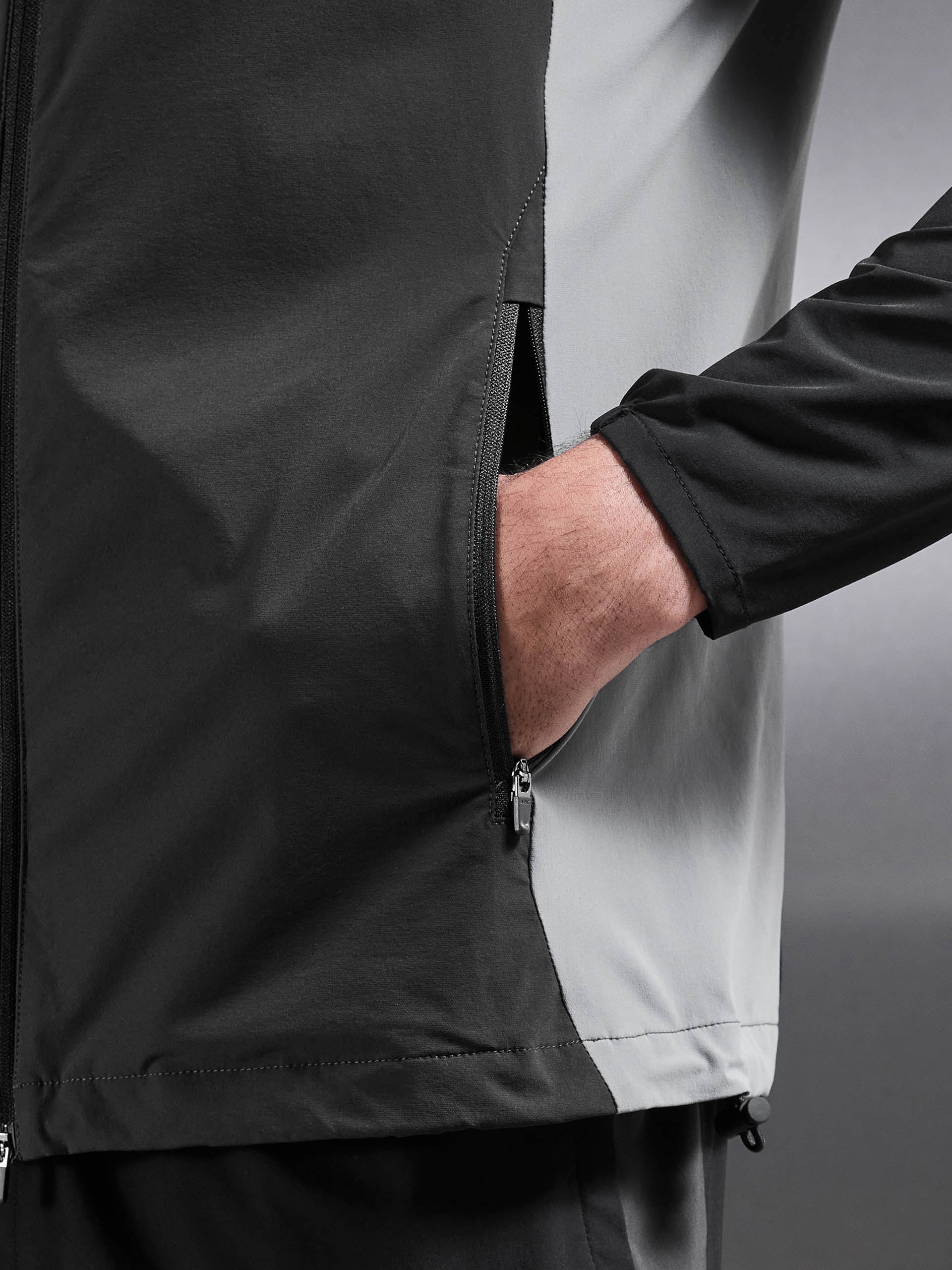 Active Colour Block Windbreaker in Black