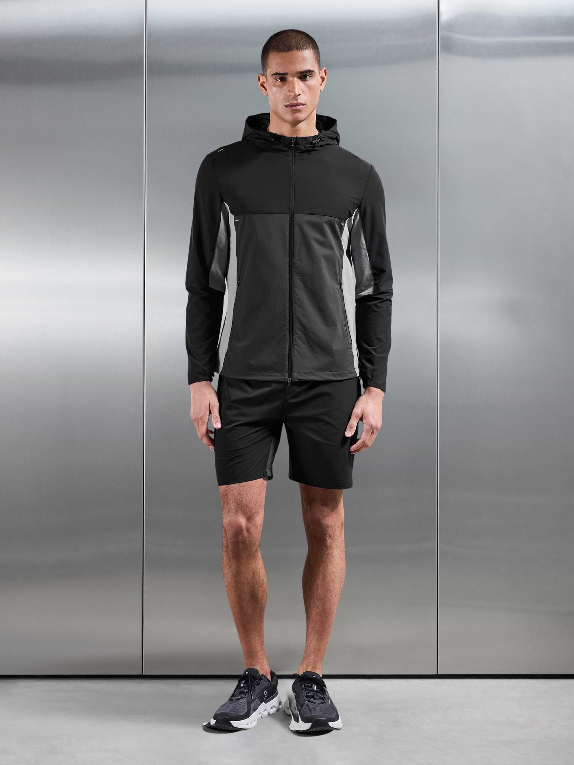 Active Colour Block Windbreaker in Black