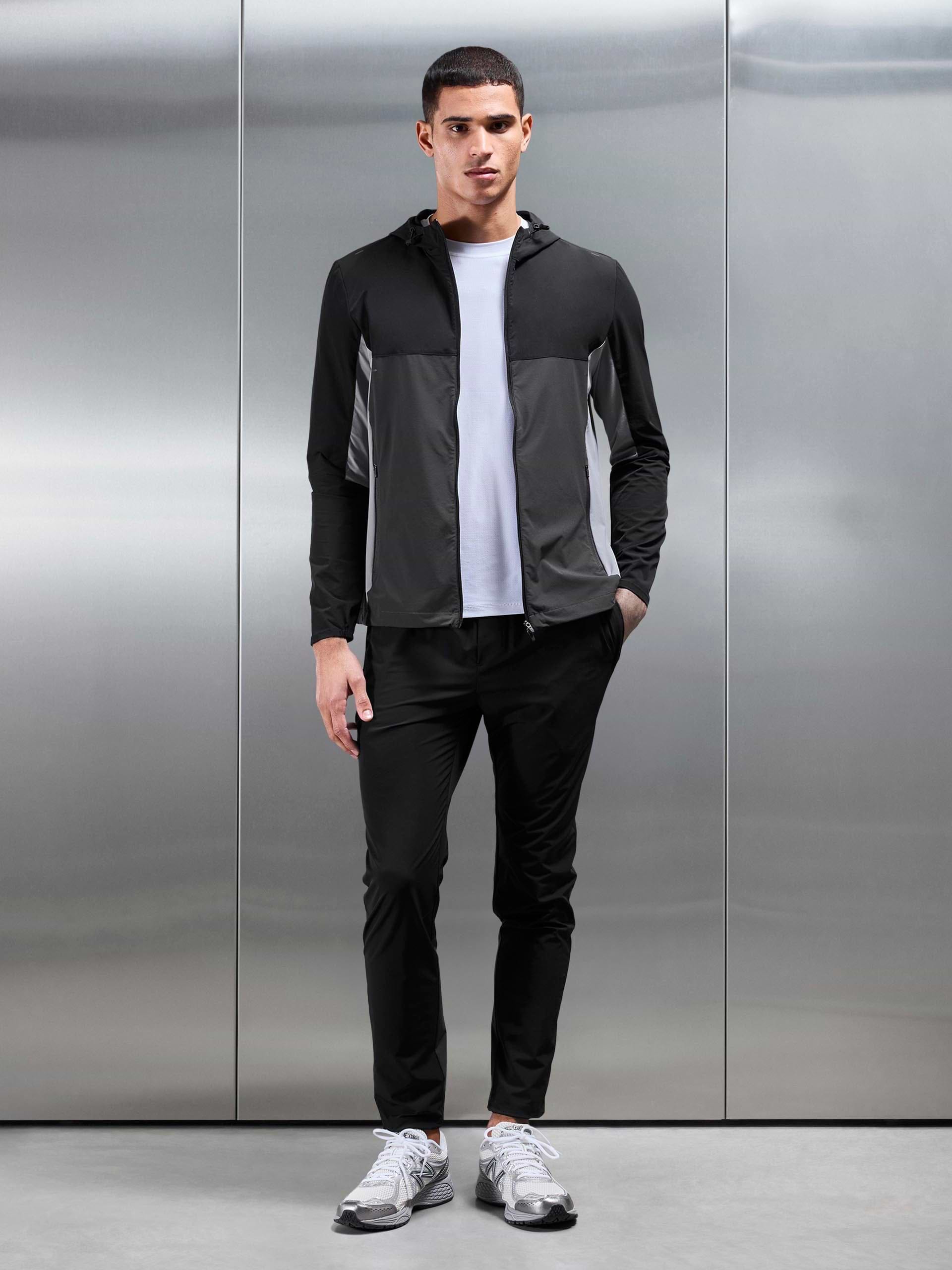 Active Colour Block Windbreaker in Black