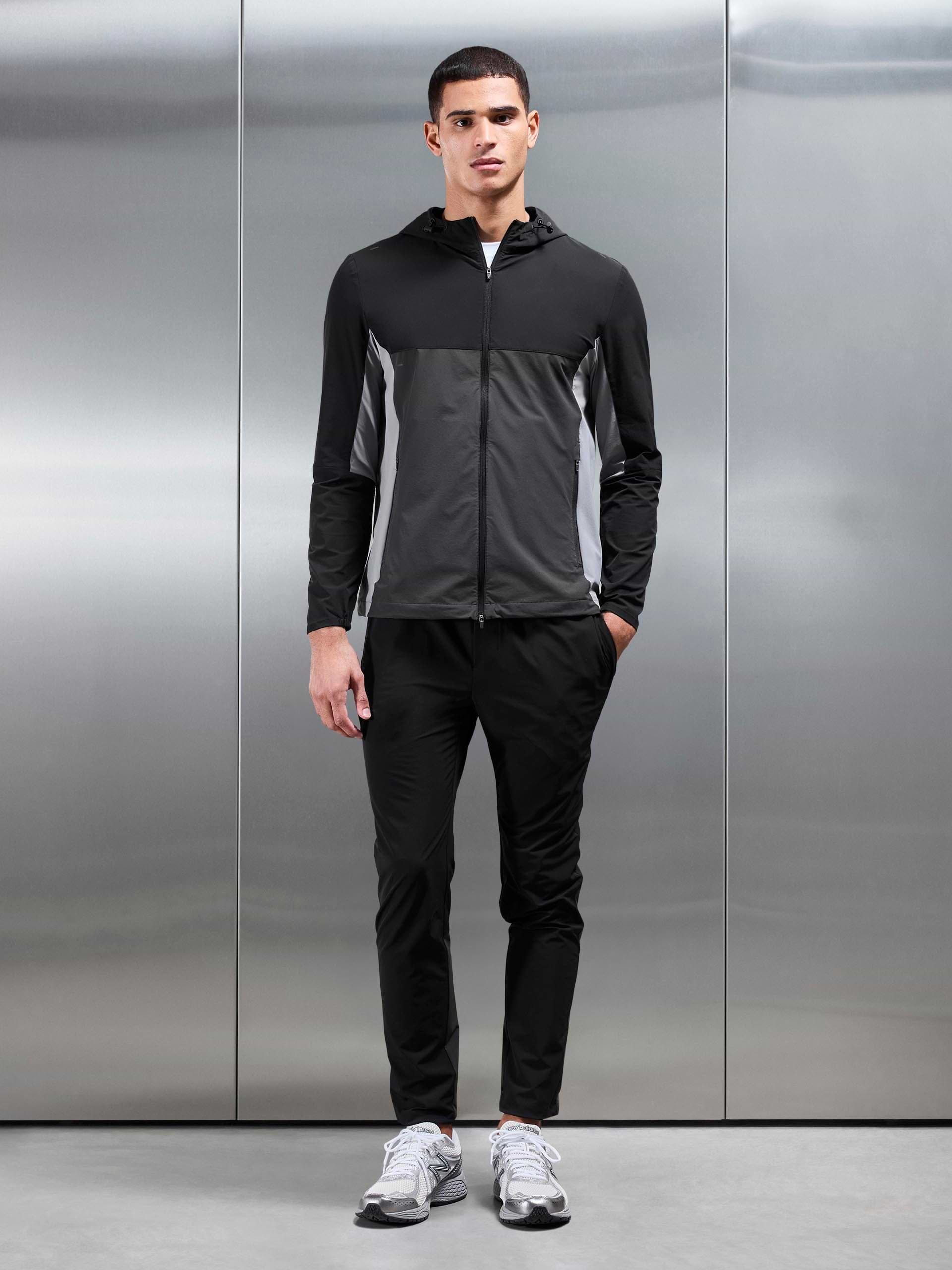 Active Colour Block Trackpant in Black