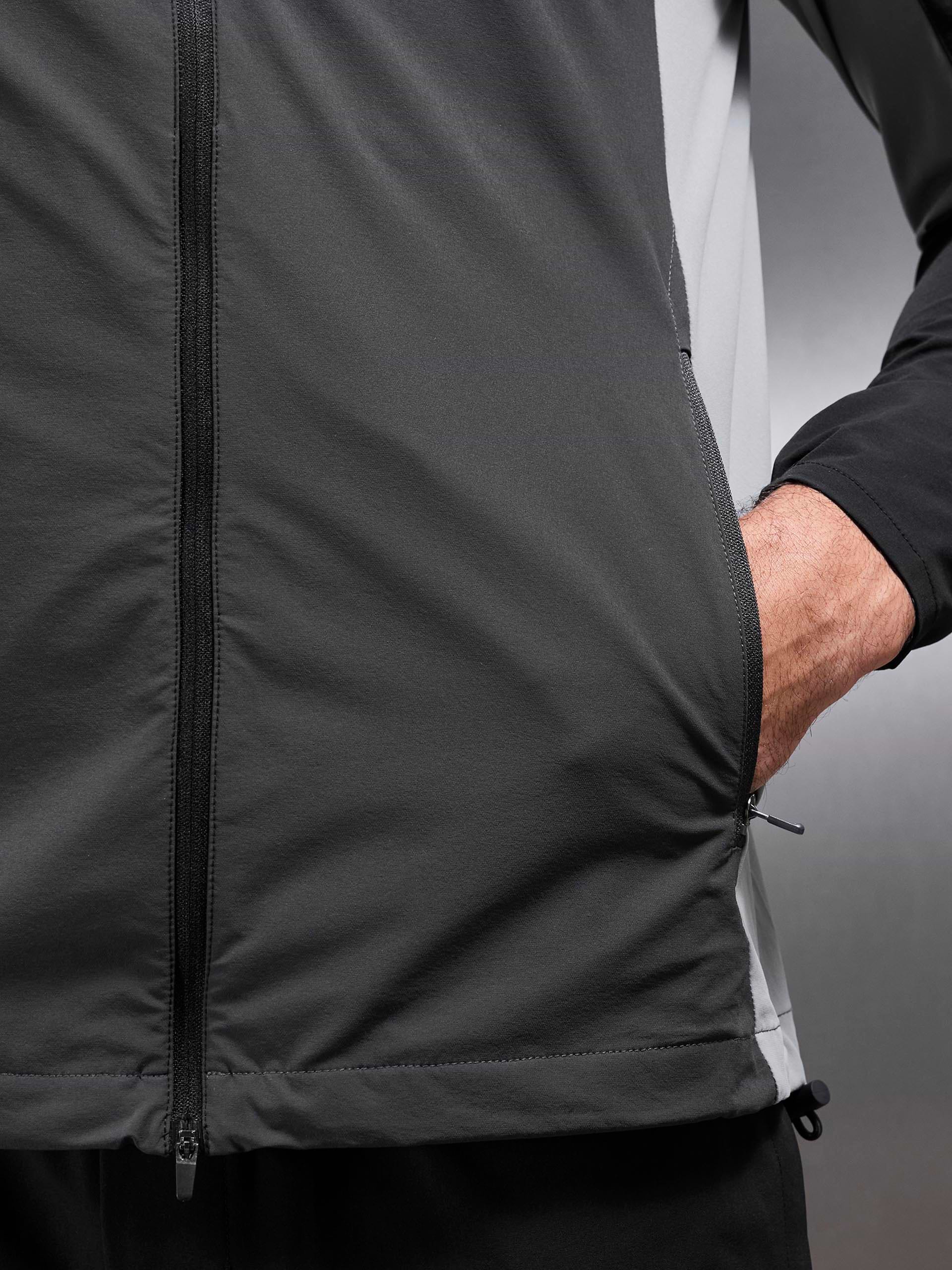 Active Colour Block Windbreaker in Black