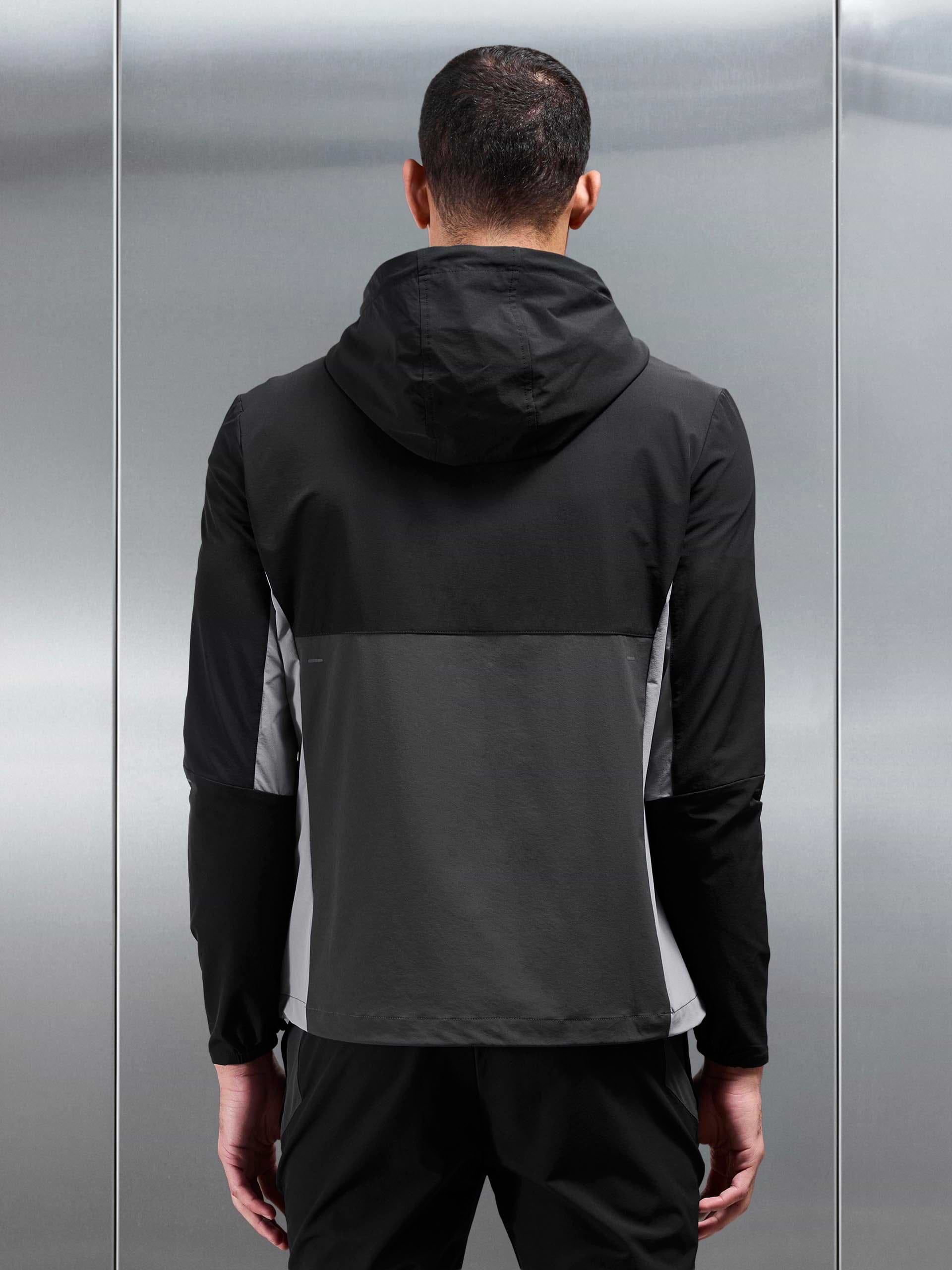 Active Colour Block Windbreaker in Black