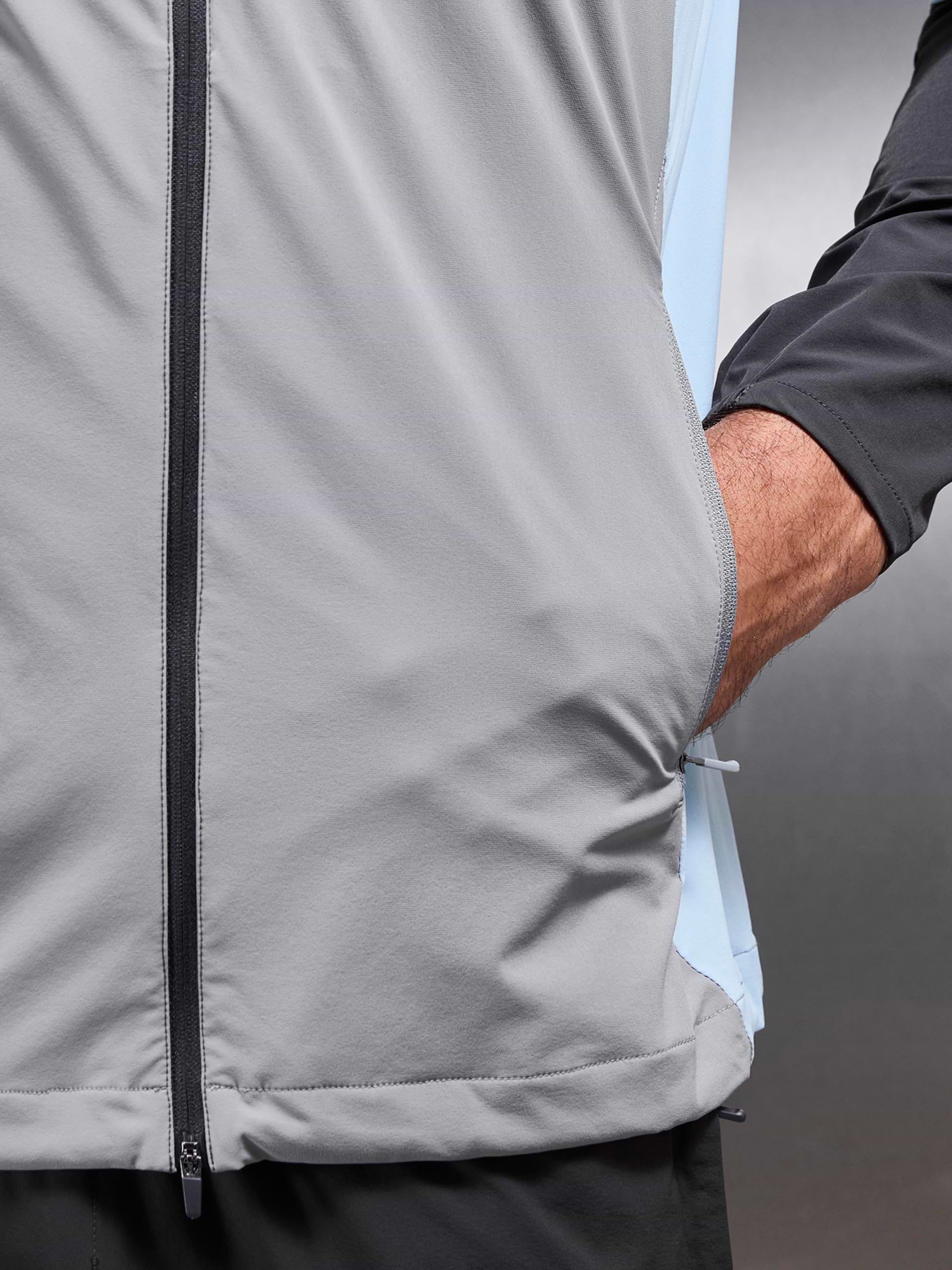 Active Colour Block Windbreaker in Mid Grey