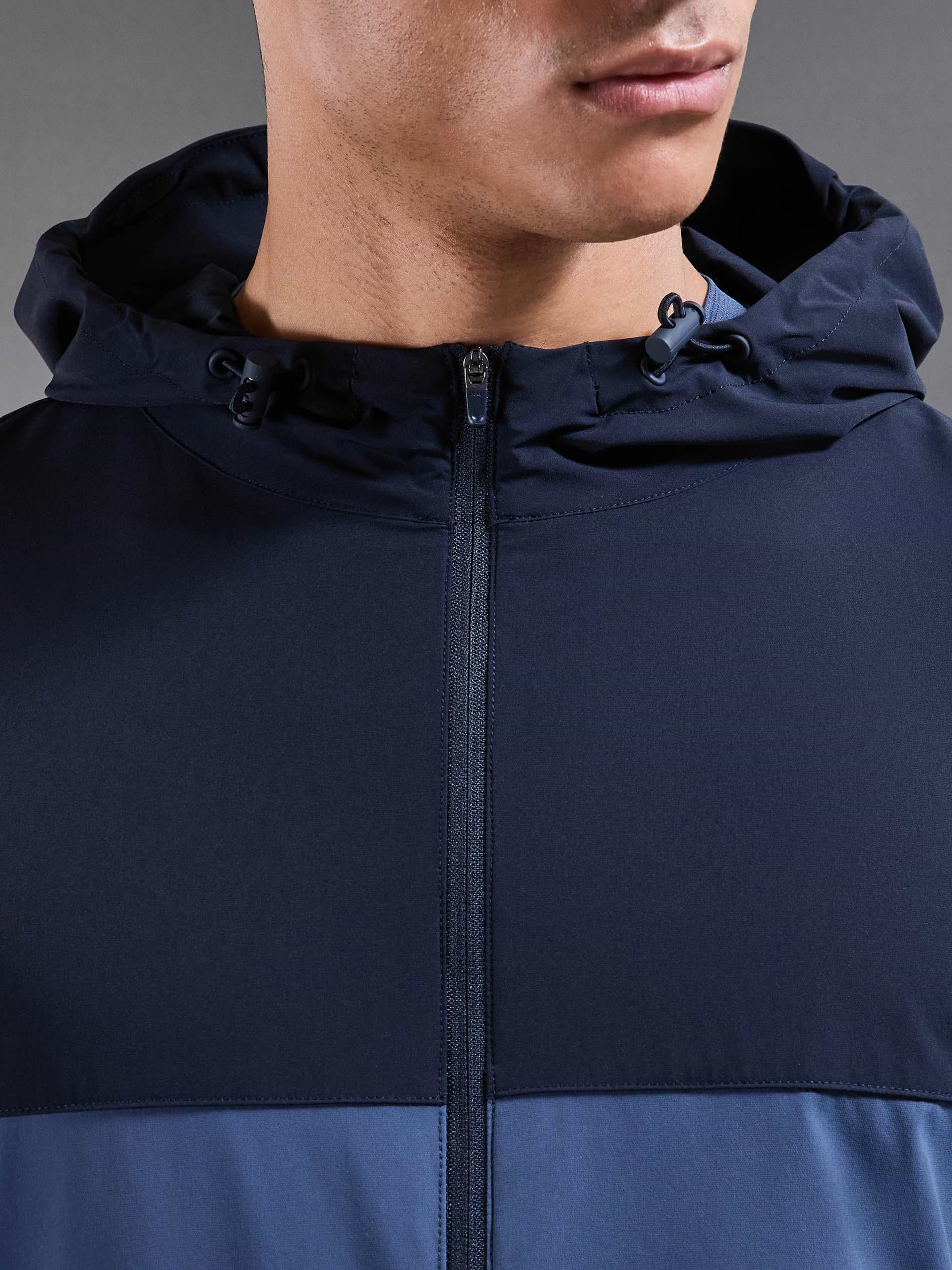 Active Colour Block Windbreaker in Navy Steel Blue