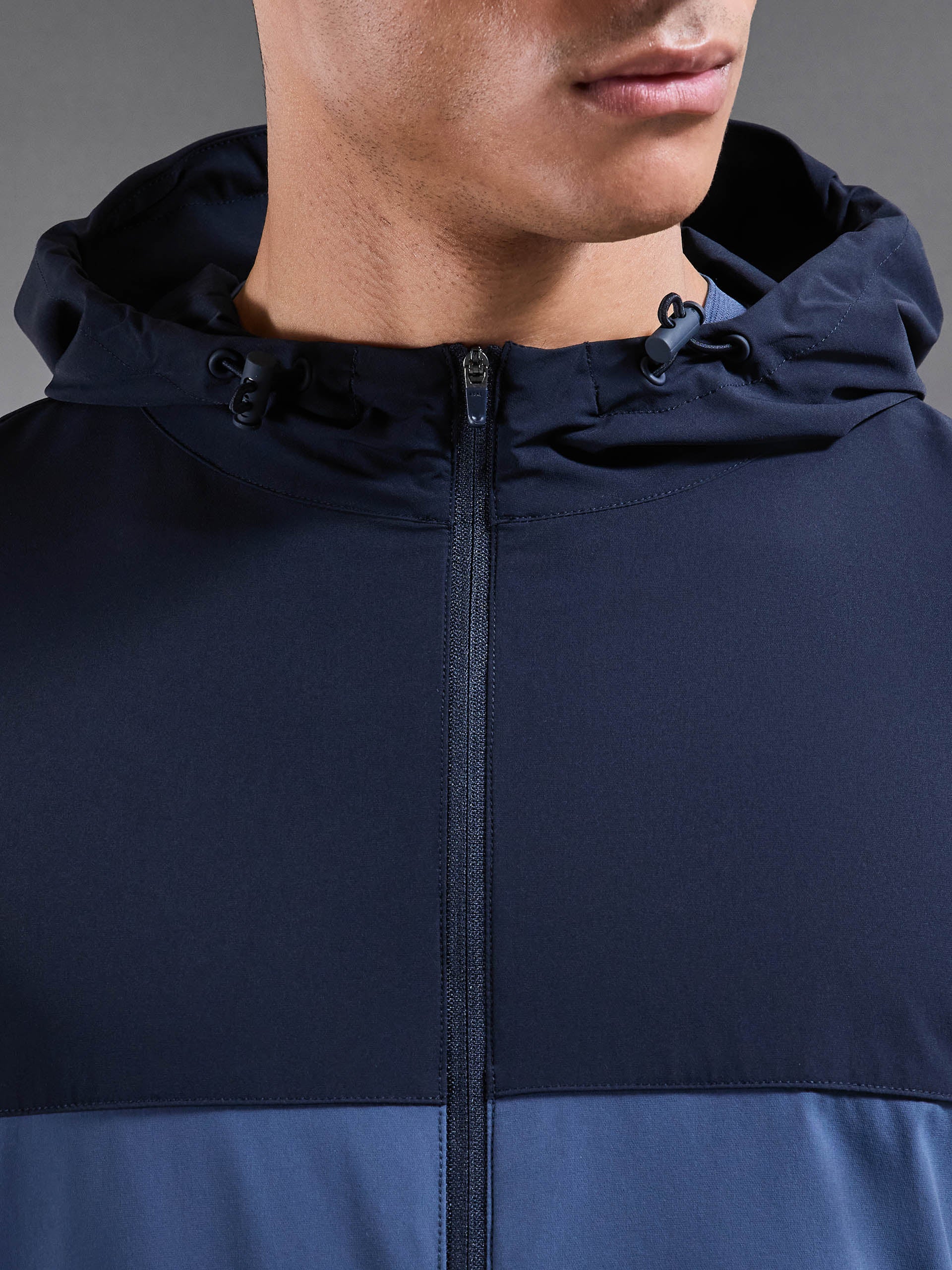 Active Colour Block Windbreaker in Navy Steel Blue