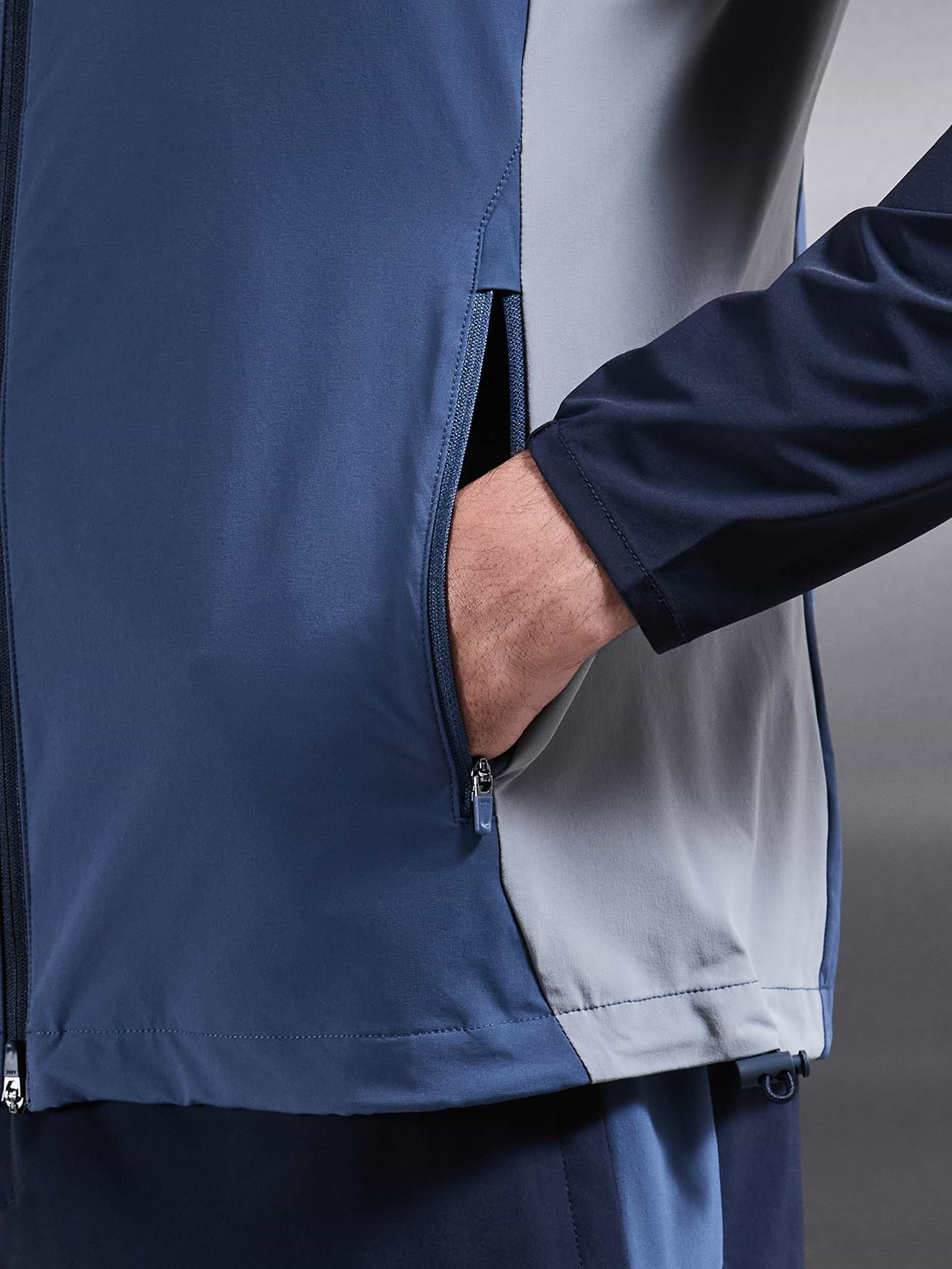 Active Colour Block Windbreaker in Navy Steel Blue