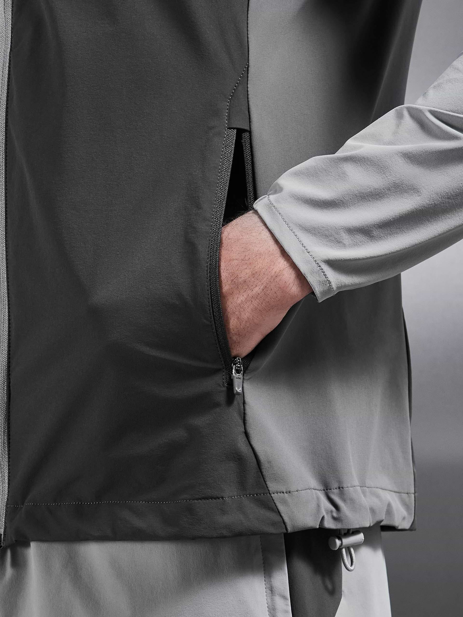 Active Colour Block Windbreaker in Mid Grey Grey