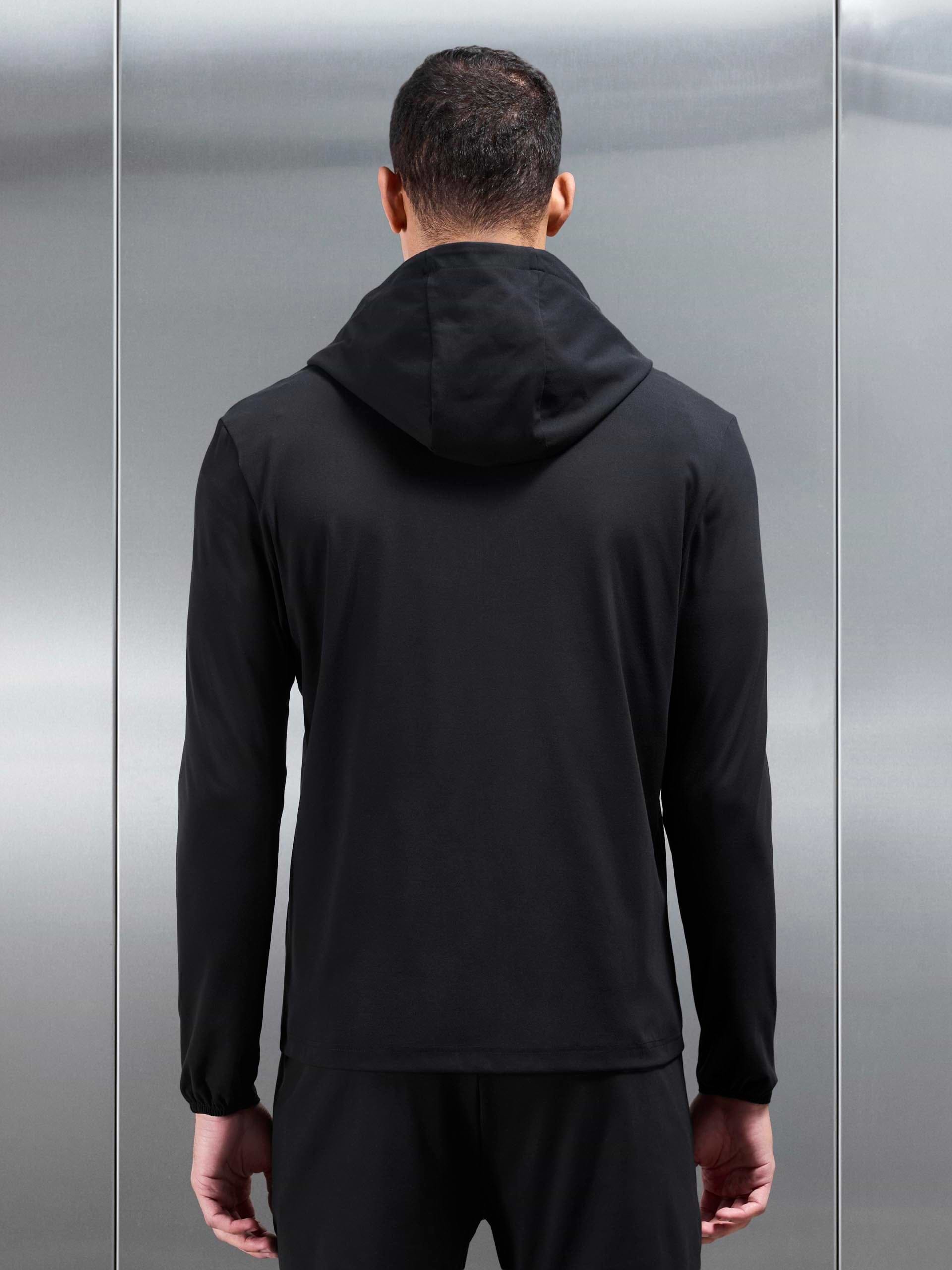 Active Jersey Zip Hoodie in Black