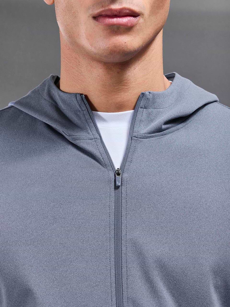 Active Jersey Zip Hoodie in Navy Marl