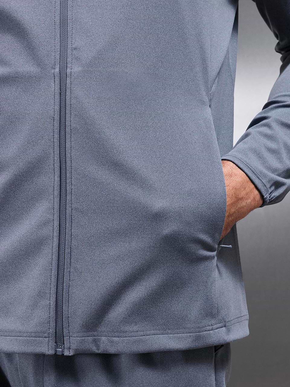 Active Jersey Zip Hoodie in Navy Marl