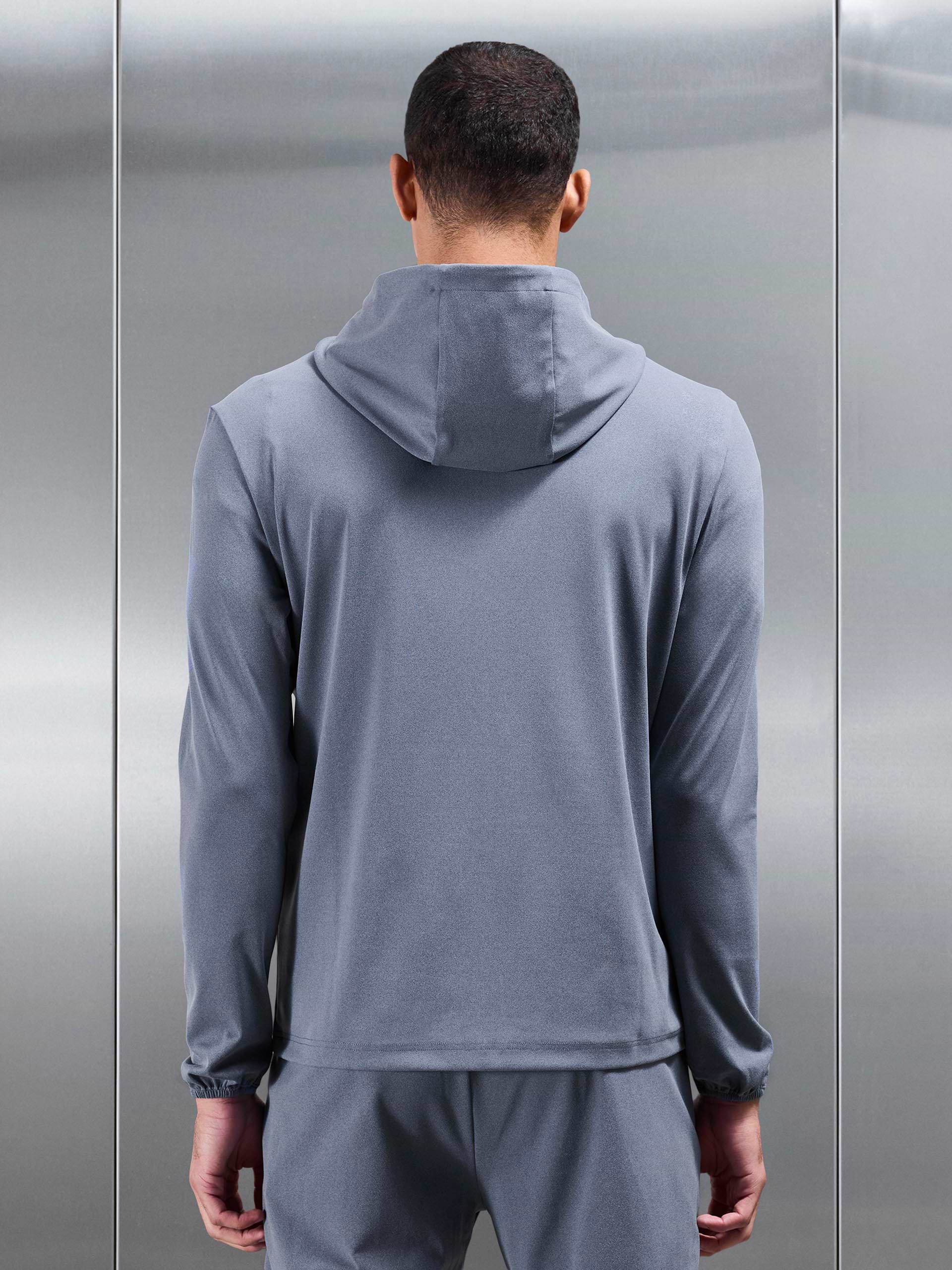 Active Jersey Zip Hoodie in Navy Marl