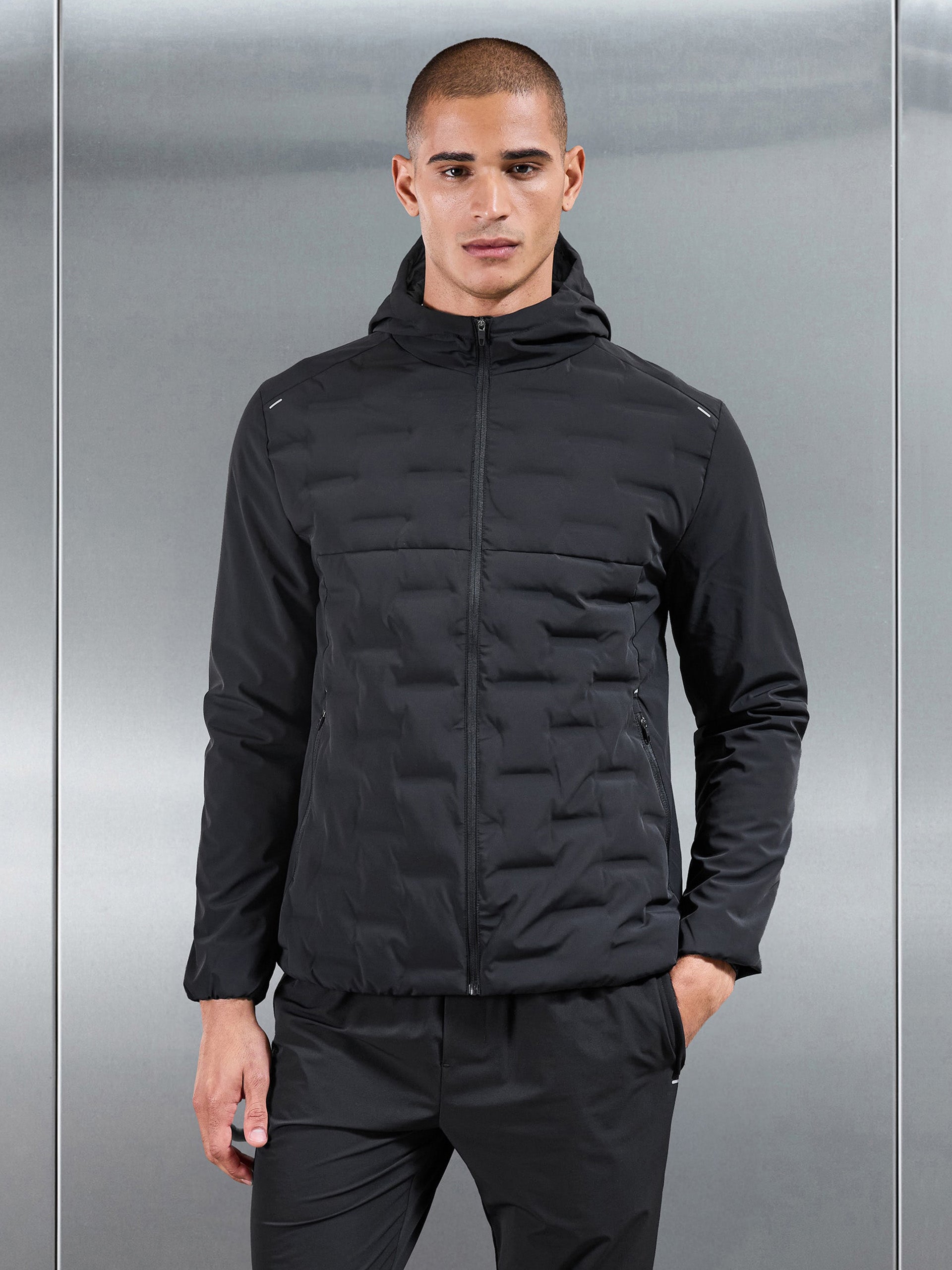 Active Quilted Windbreaker in Black