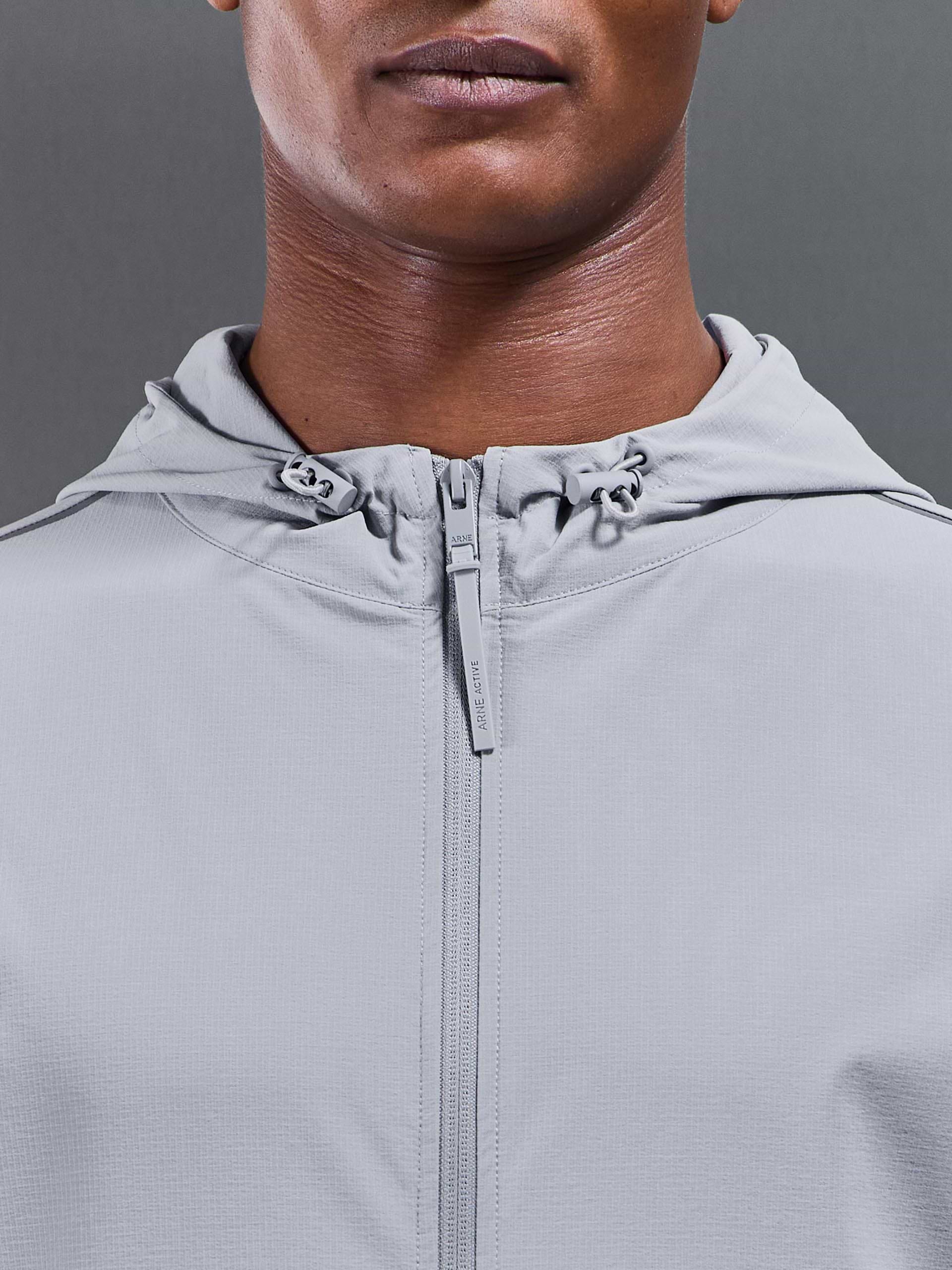 Active Technical Colour Block Windbreaker in Grey Mid Grey