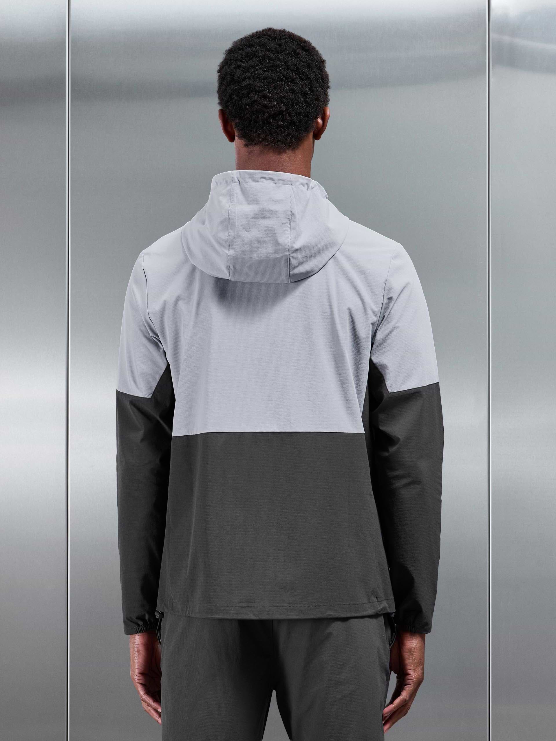Active Technical Colour Block Windbreaker in Grey Mid Grey