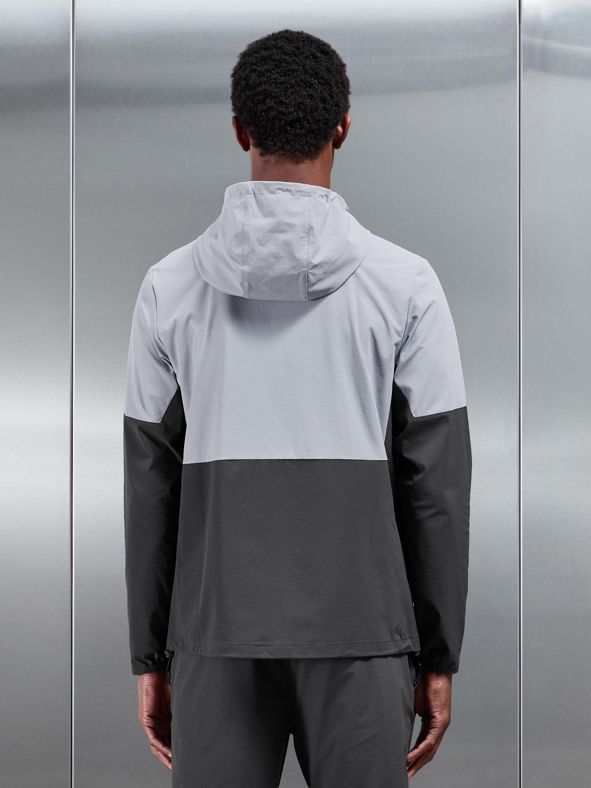 Active Technical Colour Block Windbreaker in Grey Mid Grey