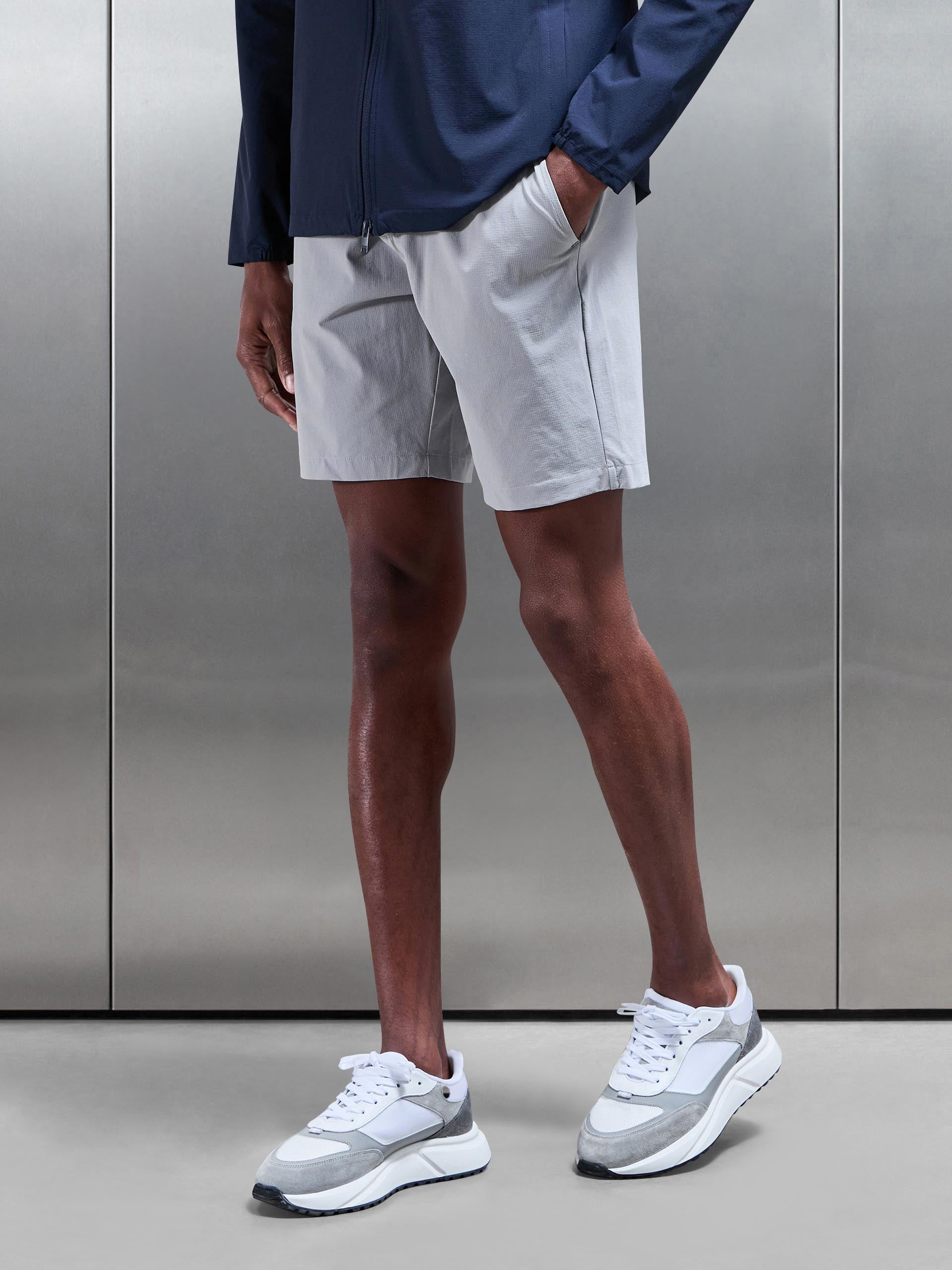 Active Tech Short in Mid Grey