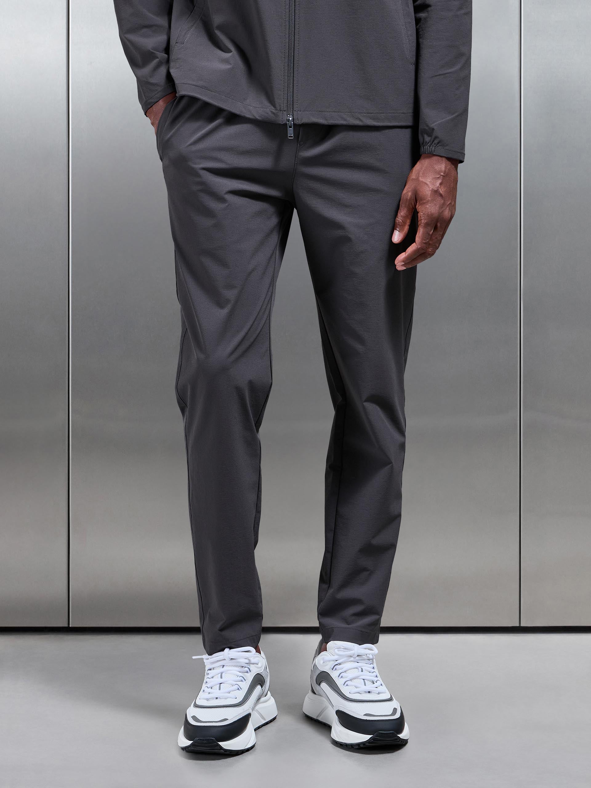Active Technical Tapered Trackpant in Grey