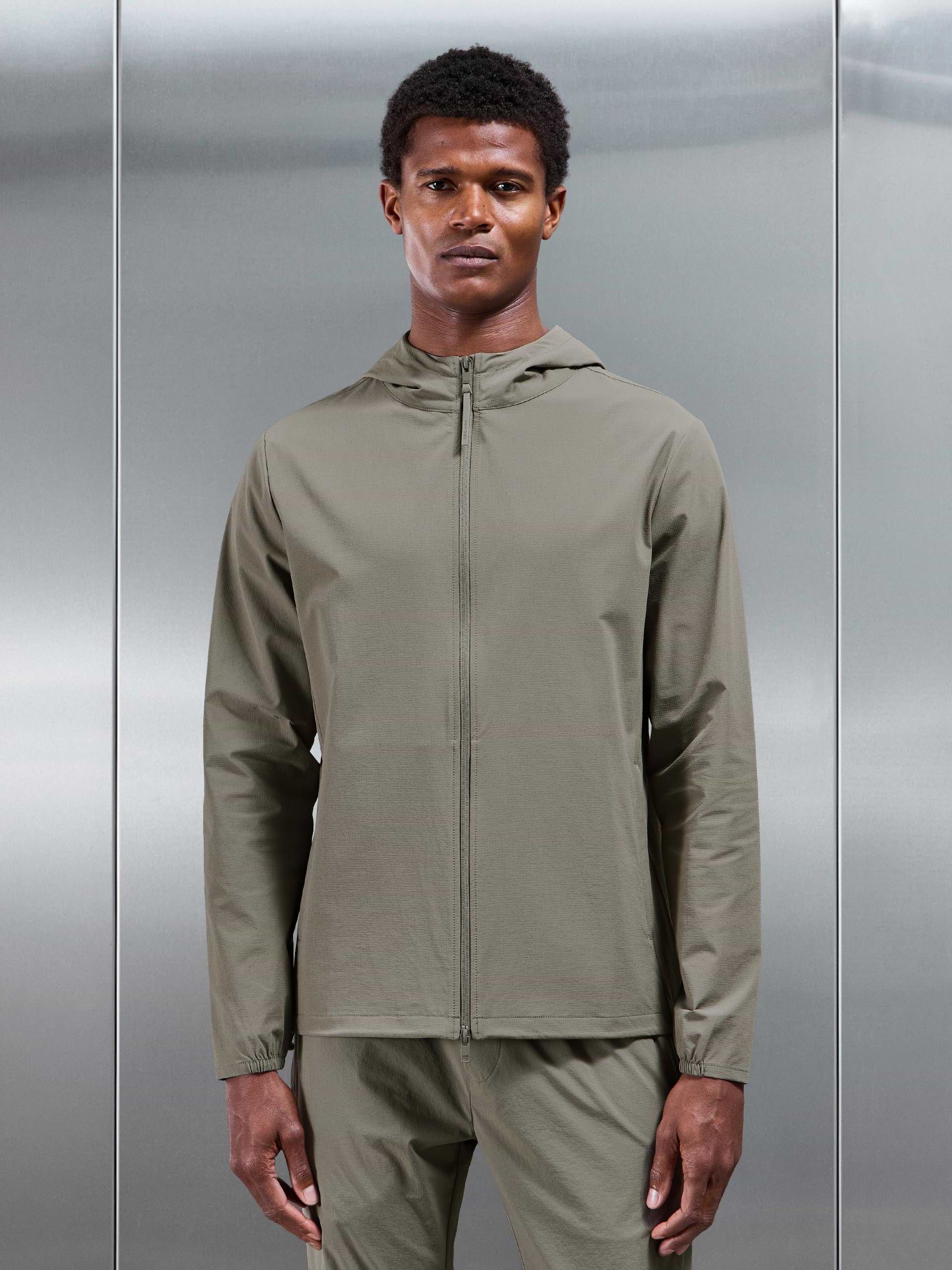 Active Technical Windbreaker in Olive
