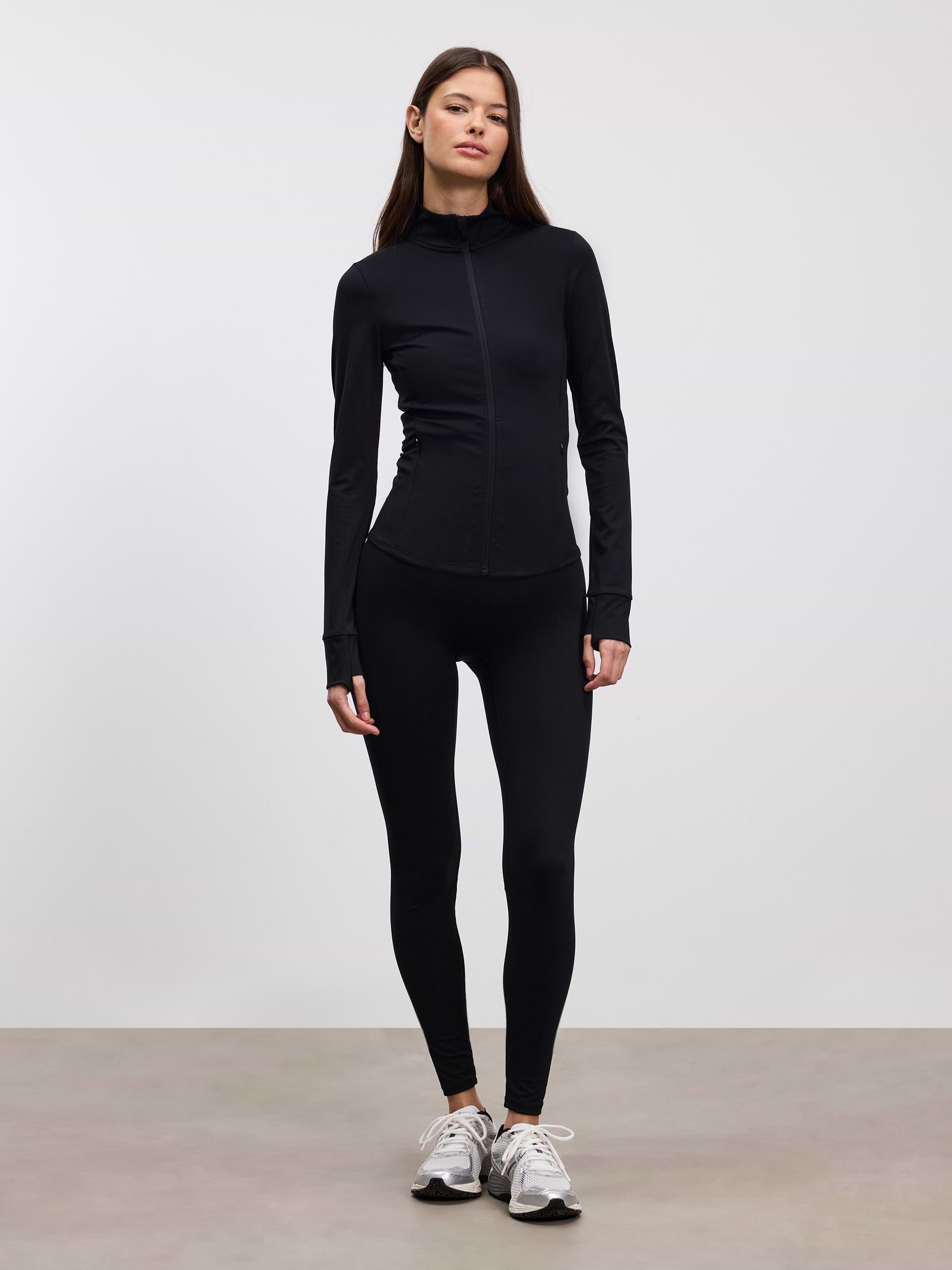 Womens Active Zip Through Jacket in Black