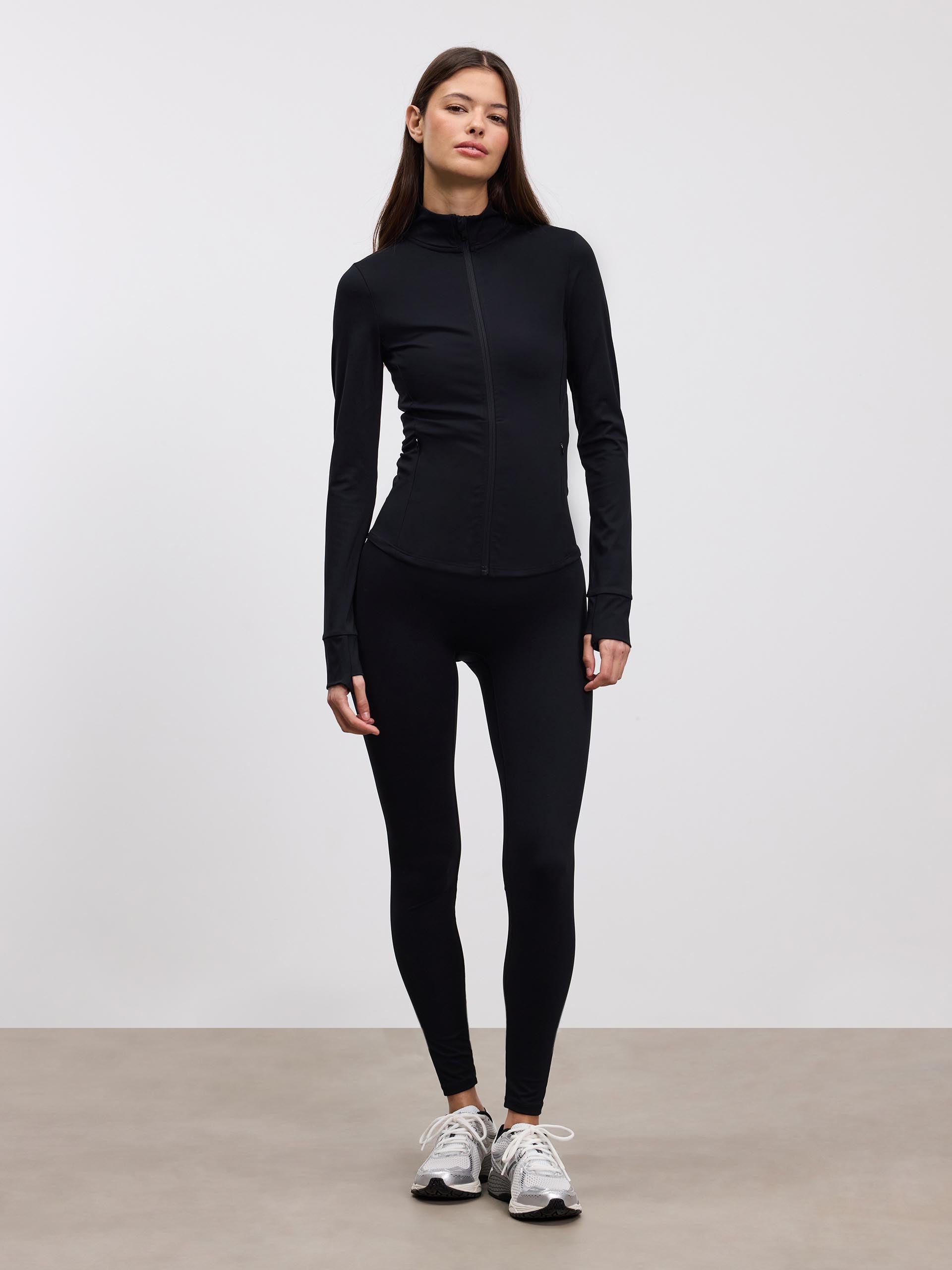 Womens Active Zip Through Jacket in Black