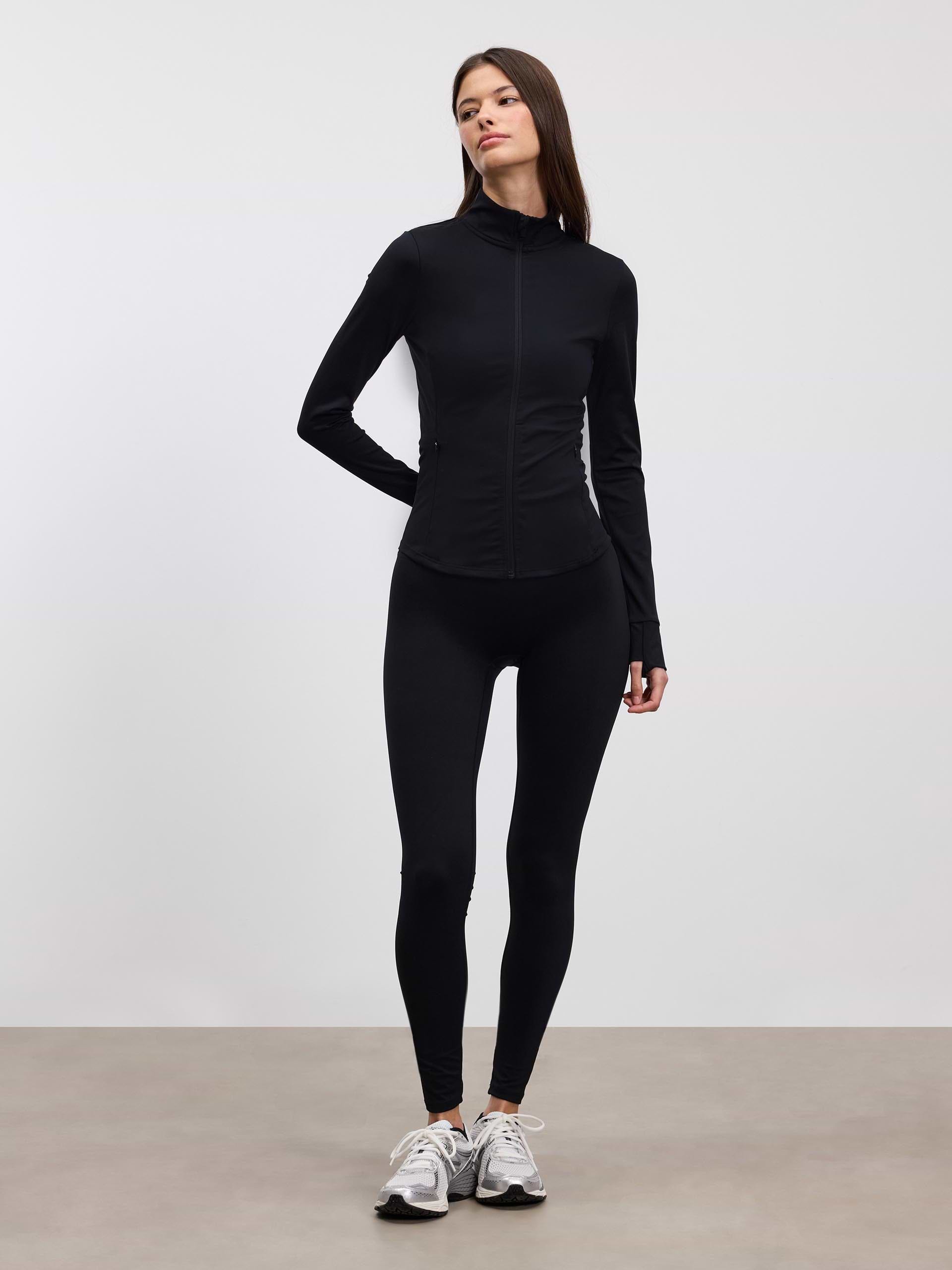 Womens Active Zip Through Jacket in Black