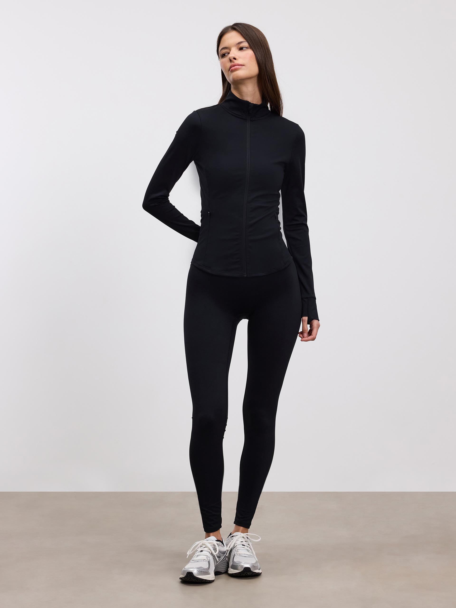 Womens Active Zip Through Jacket in Black