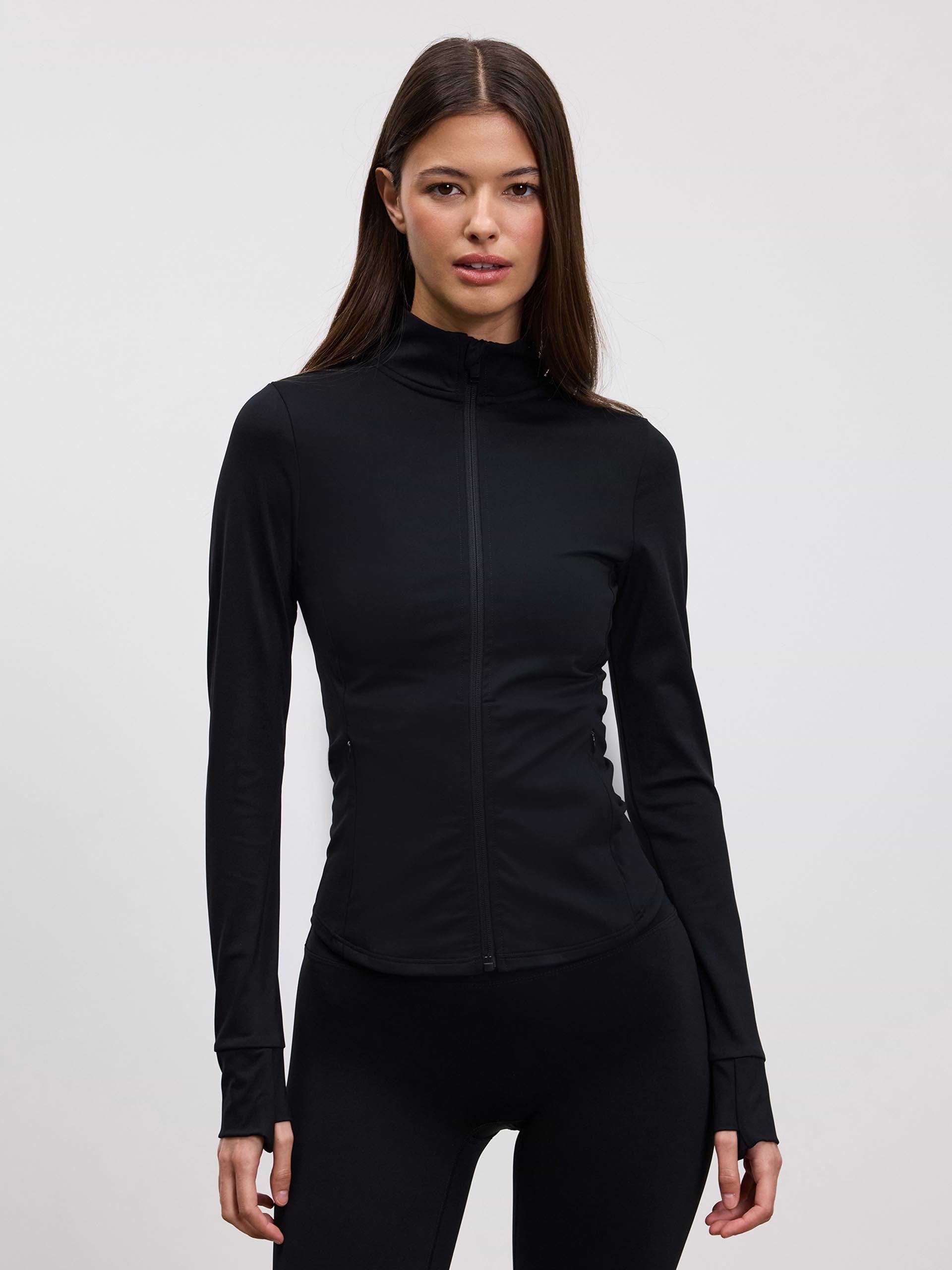 Womens Active Zip Through Jacket in Black