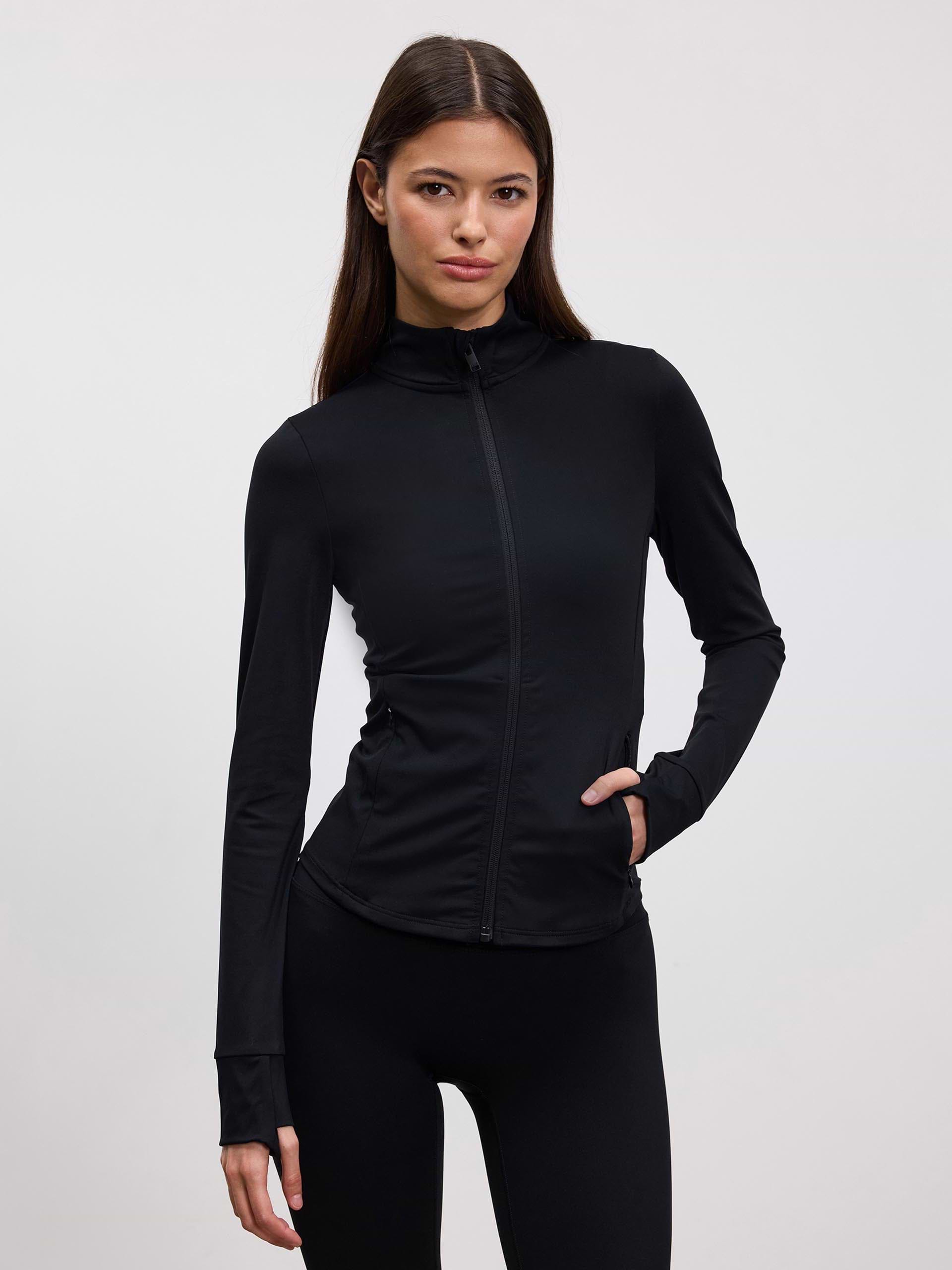 Womens Active Zip Through Jacket in Black