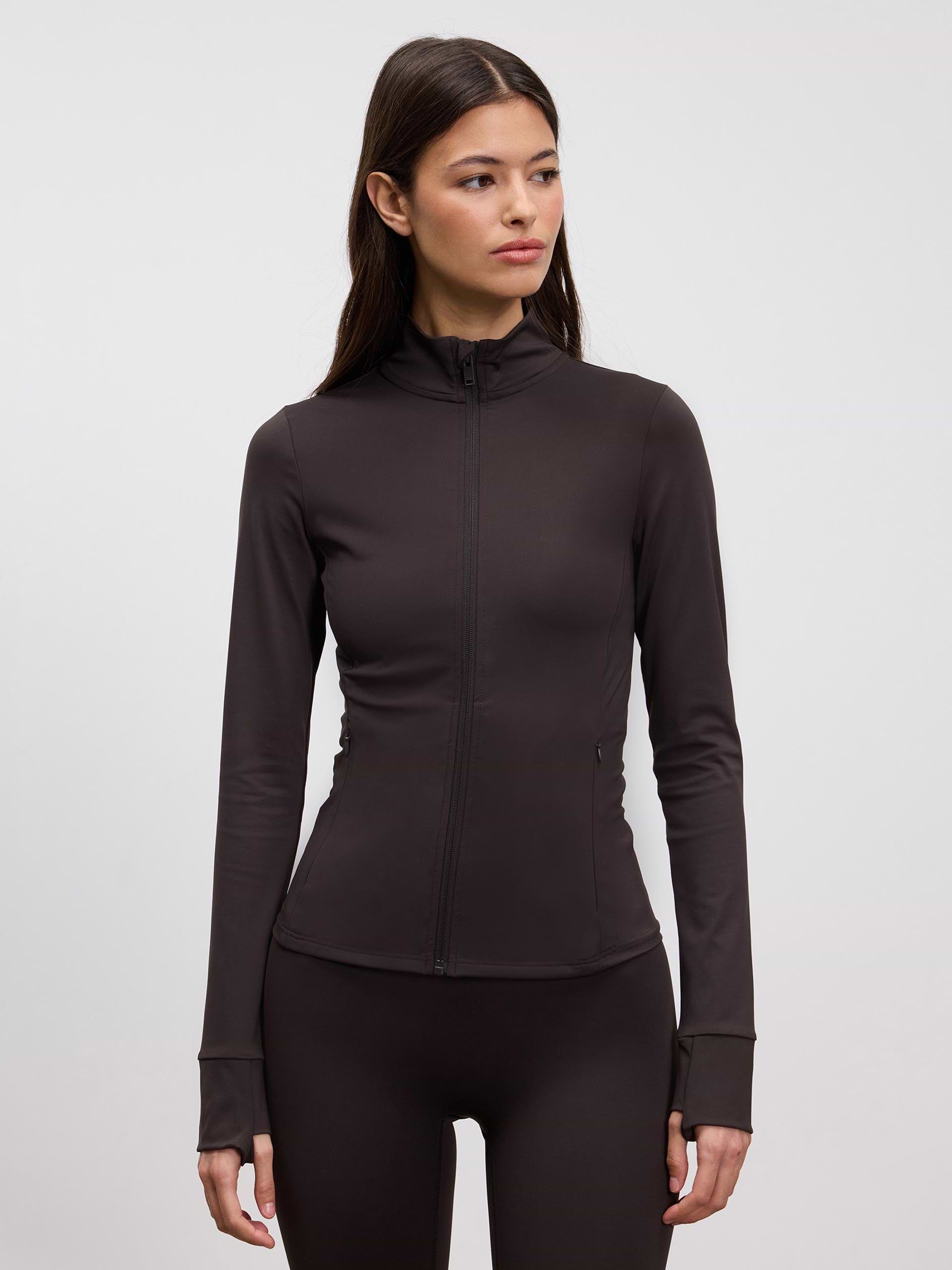 Womens Active Zip Through Jacket in Brown