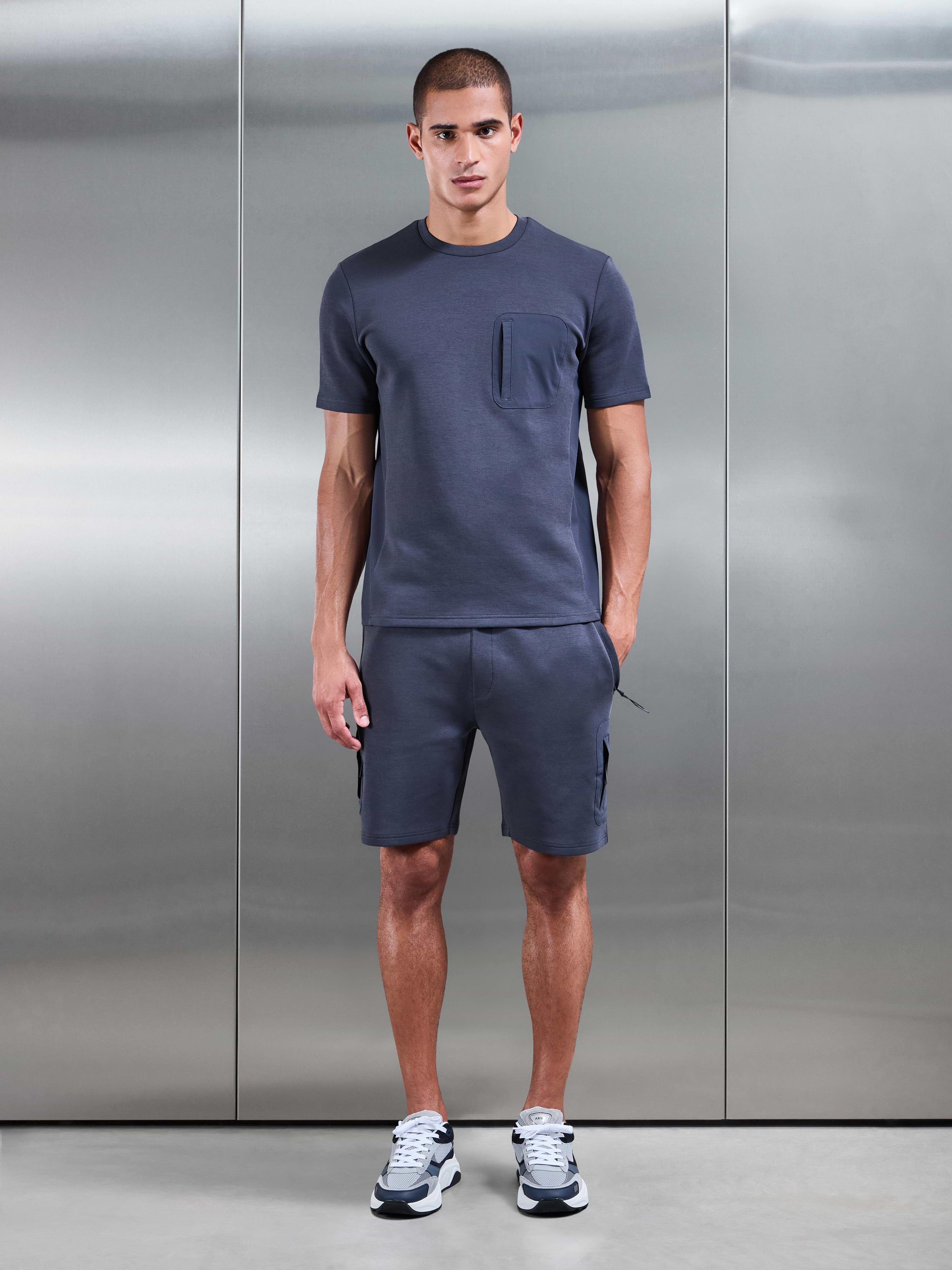 AirTech Hybrid Pocket T-Shirt in Slate Blue