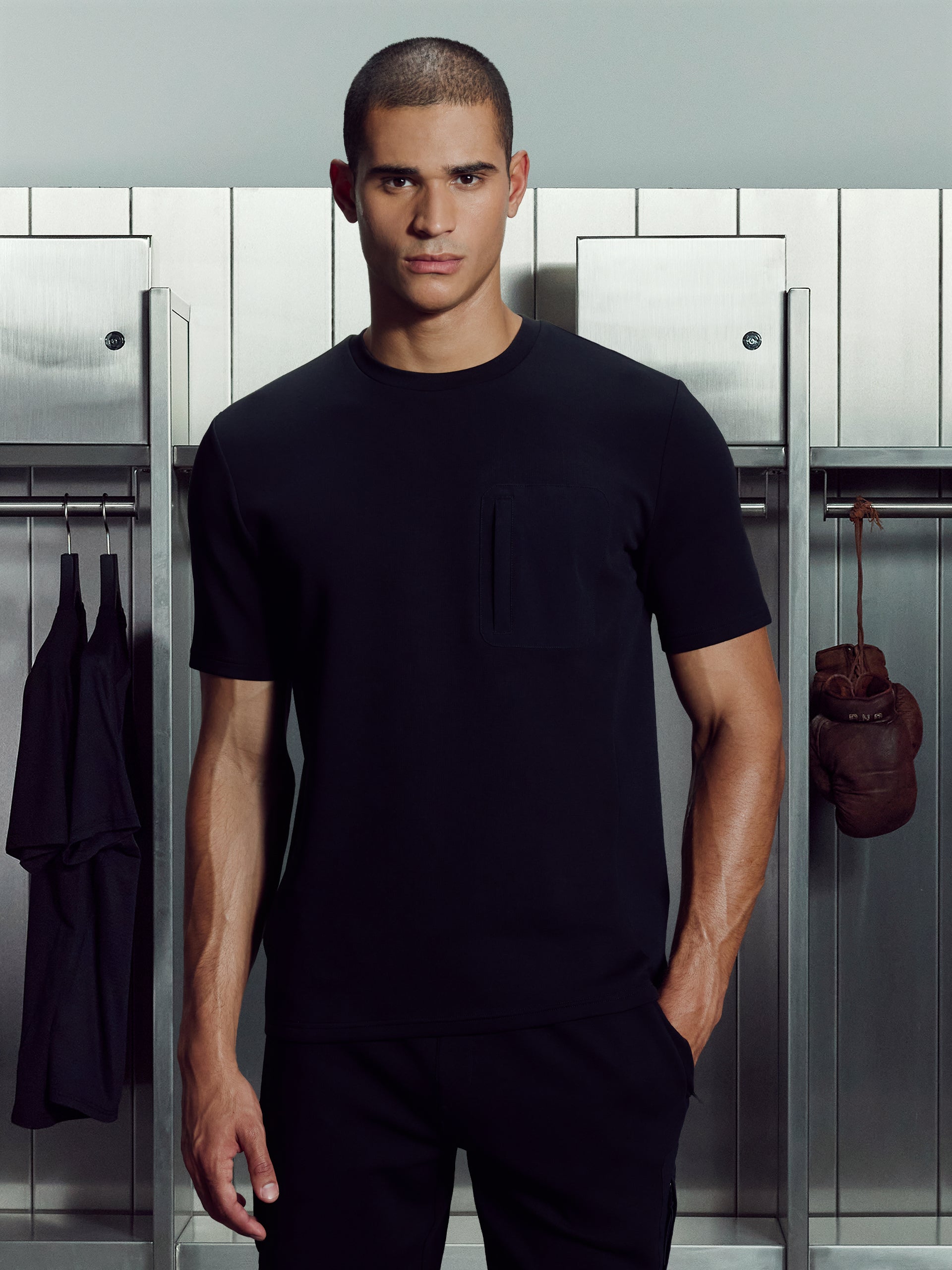 AirTech Hybrid Pocket T-Shirt in Black