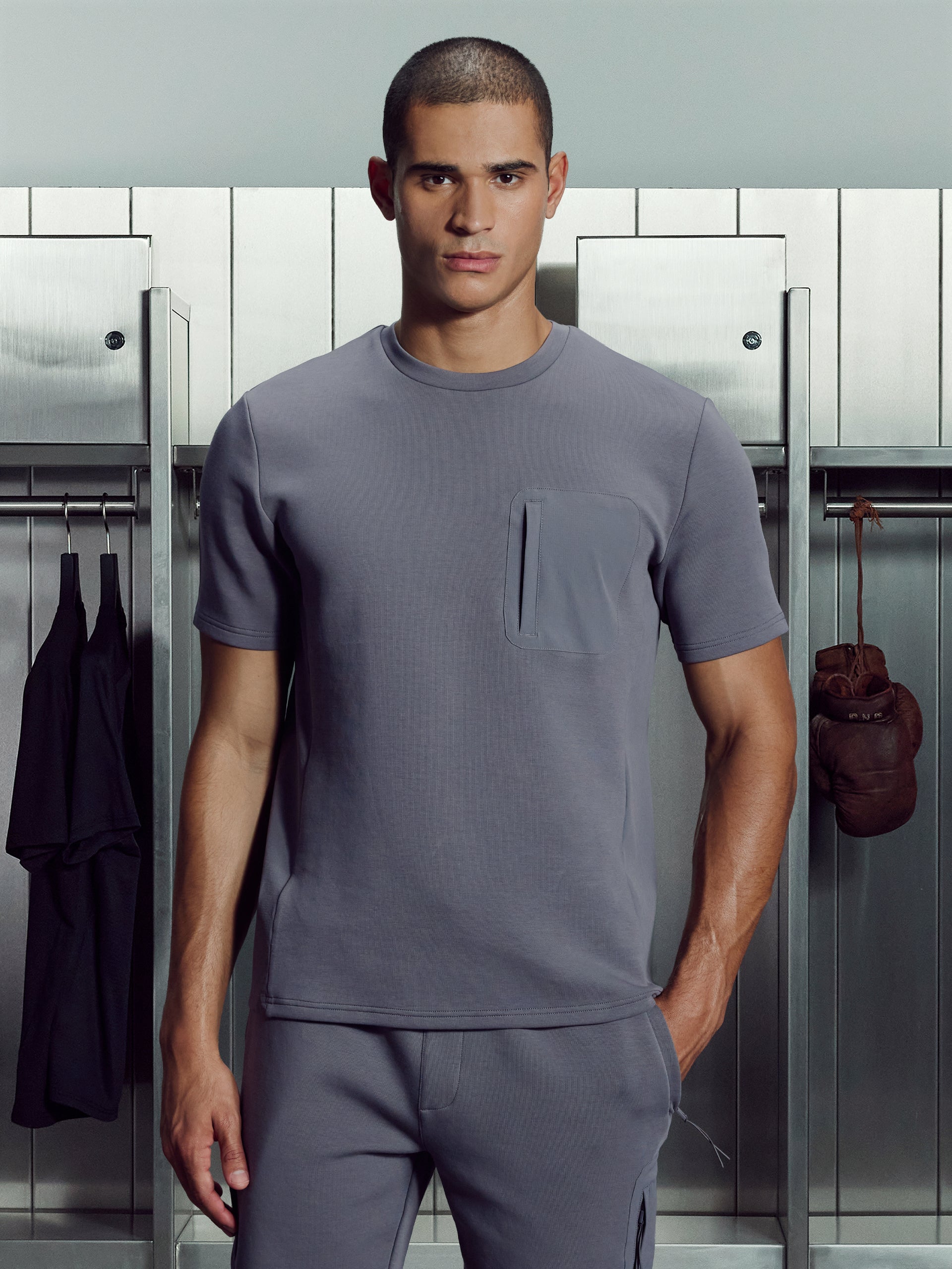 AirTech Hybrid Pocket T-Shirt in Grey