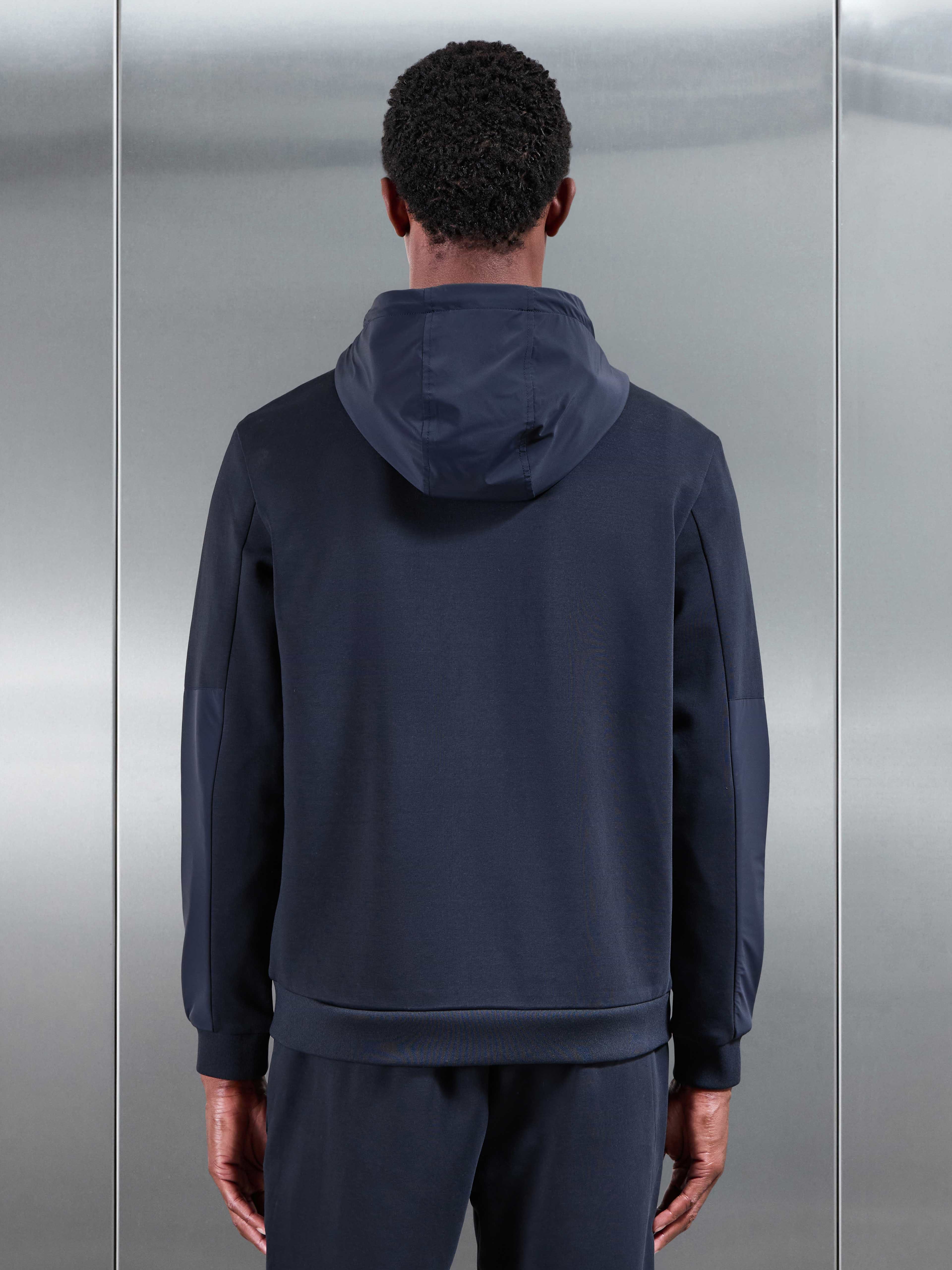 Apex Hybrid Jersey Windbreaker in Navy