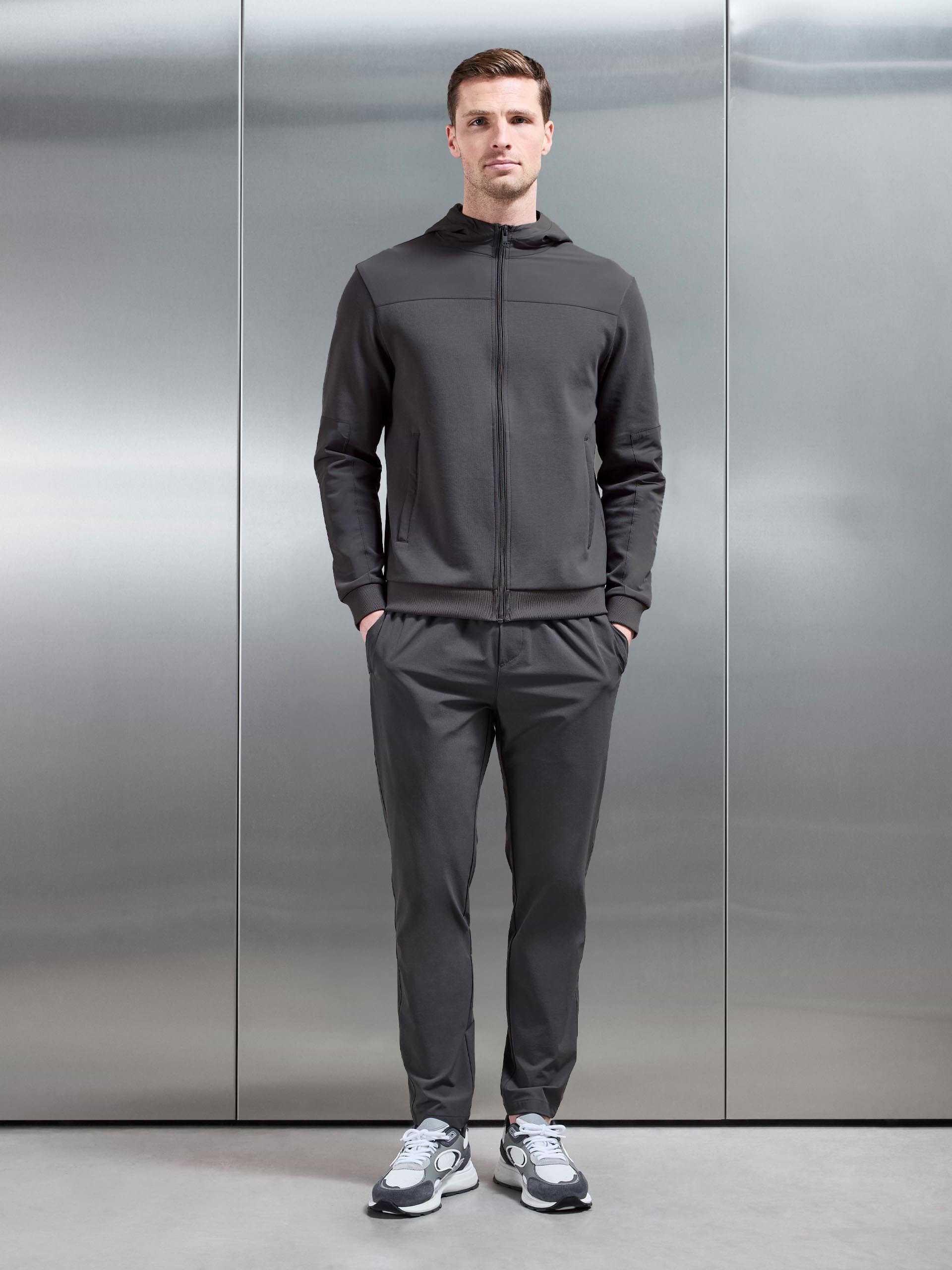 Apex Hybrid Jersey Windbreaker in Grey