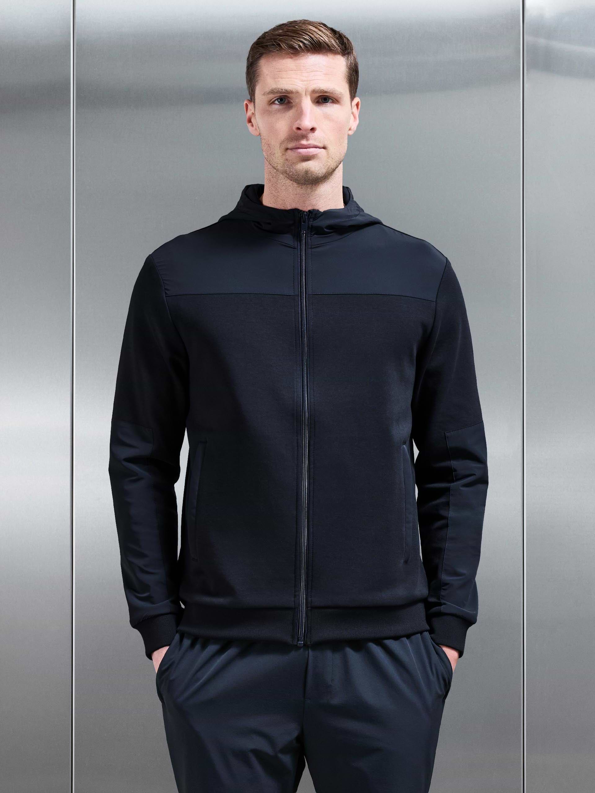 Apex Hybrid Jersey Windbreaker in Navy