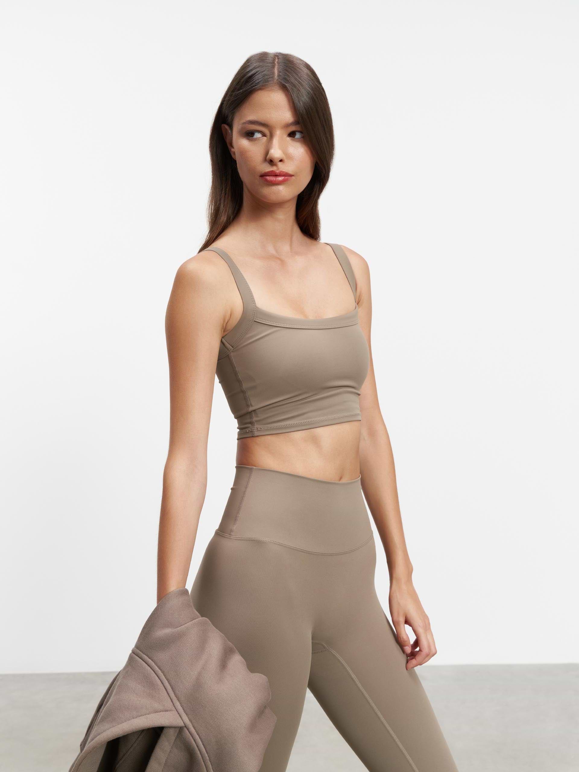 Womens Active Sports Bra in Taupe