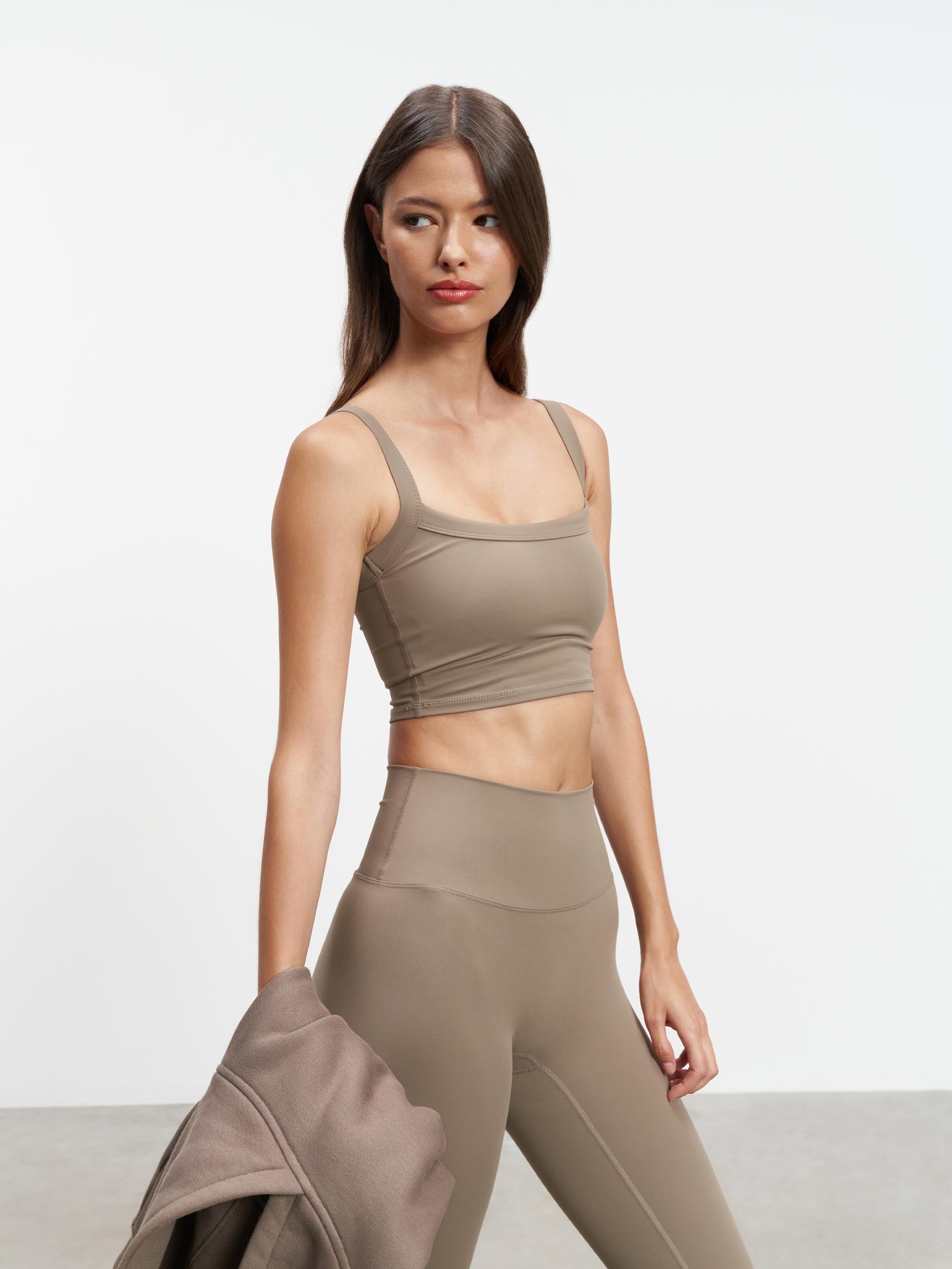 Womens Active Sports Bra in Taupe