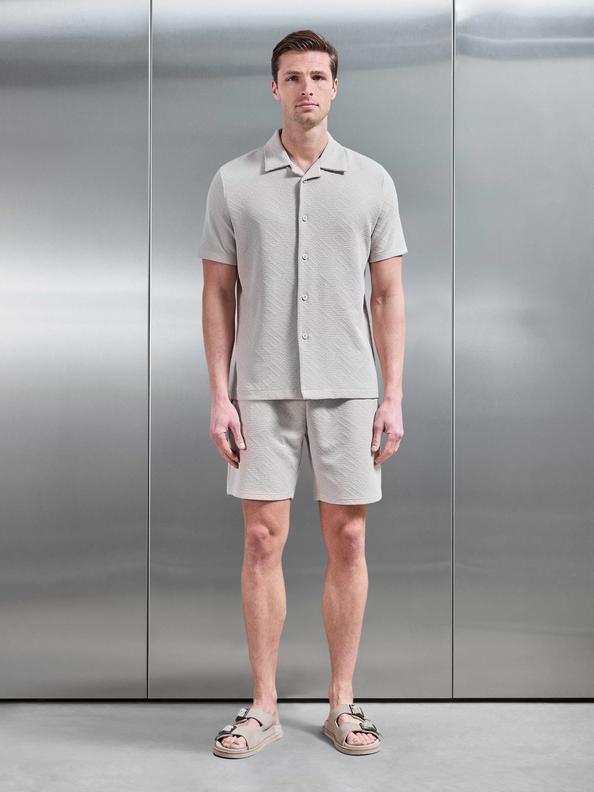 Aztec Revere Collar Shirt in Stone