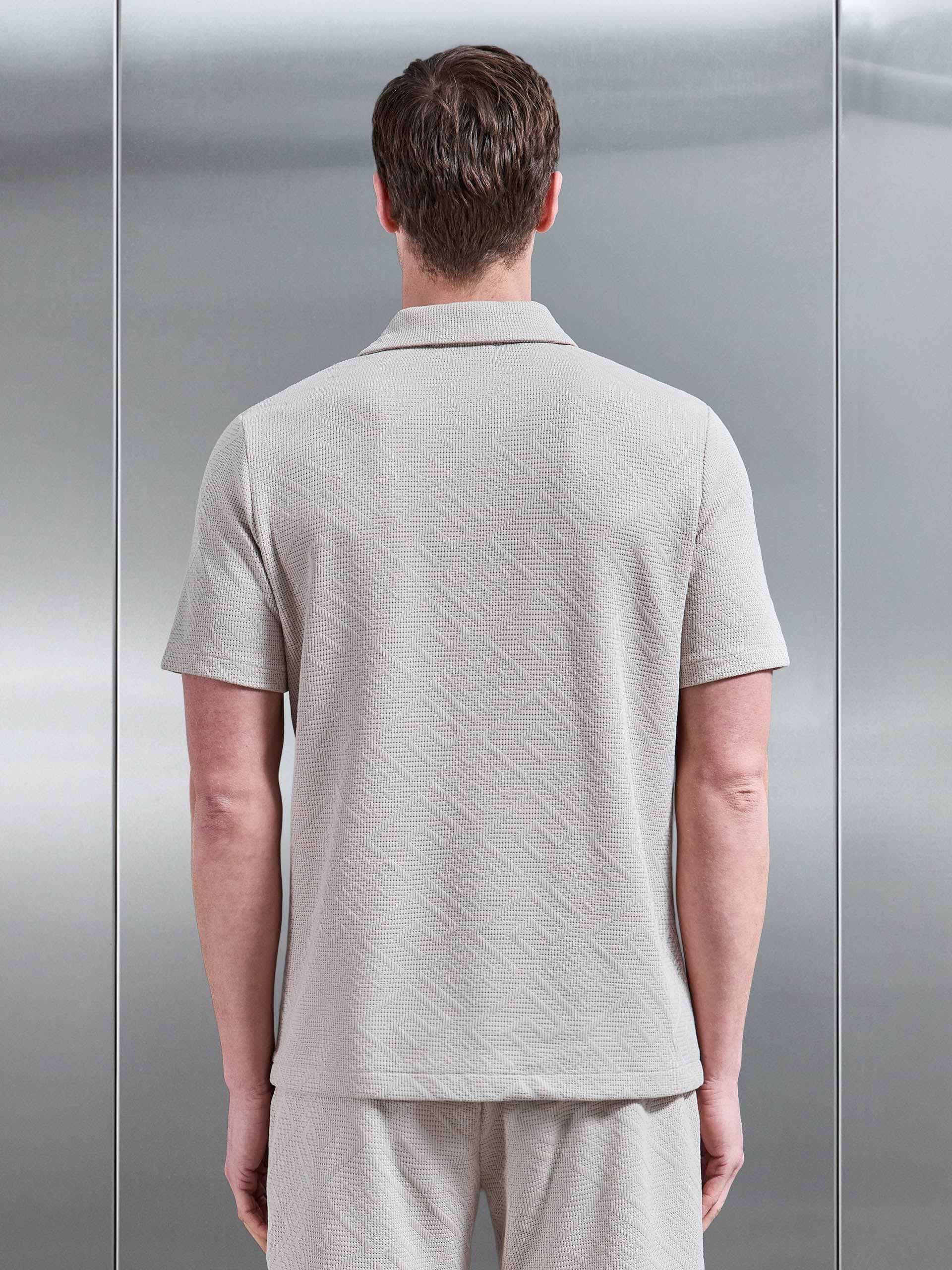 Aztec Revere Collar Shirt in Stone