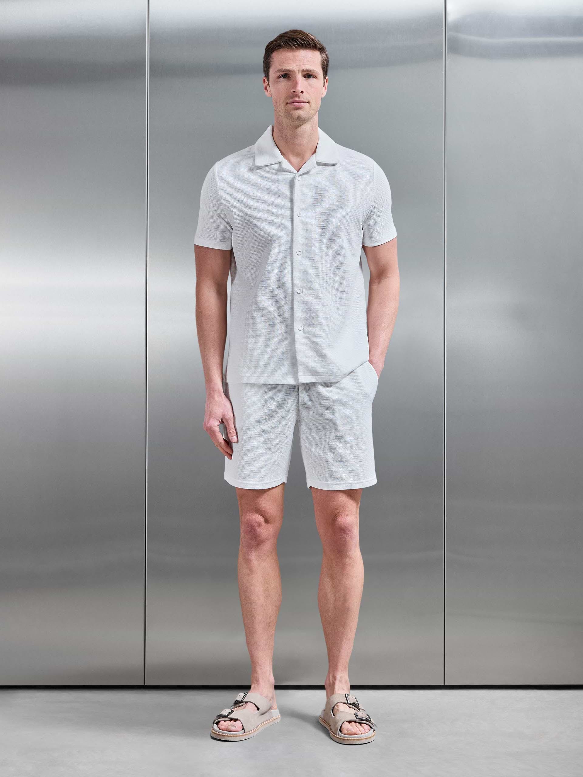 Aztec Revere Collar Shirt in White