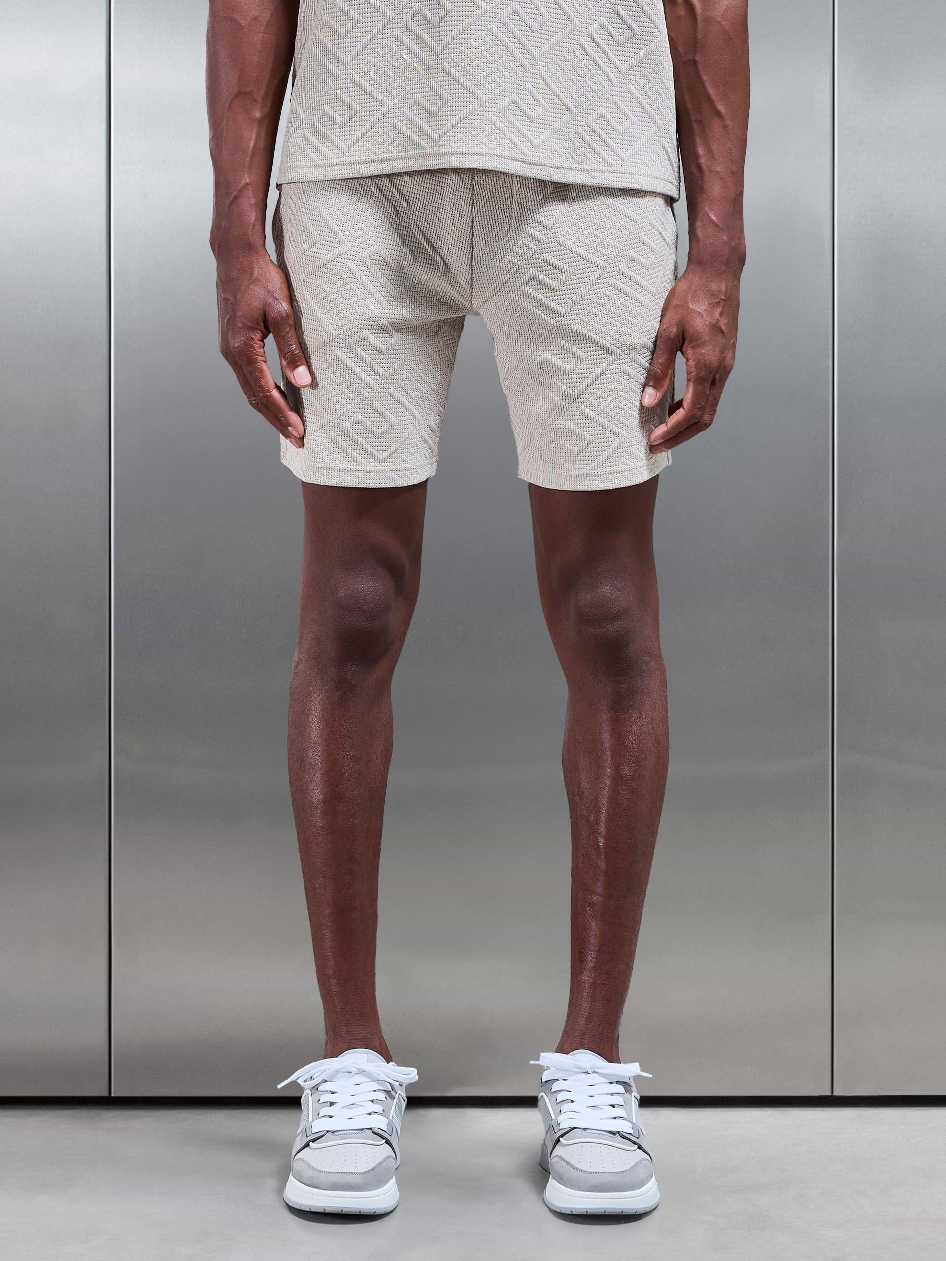 Aztec Textured Short in Stone