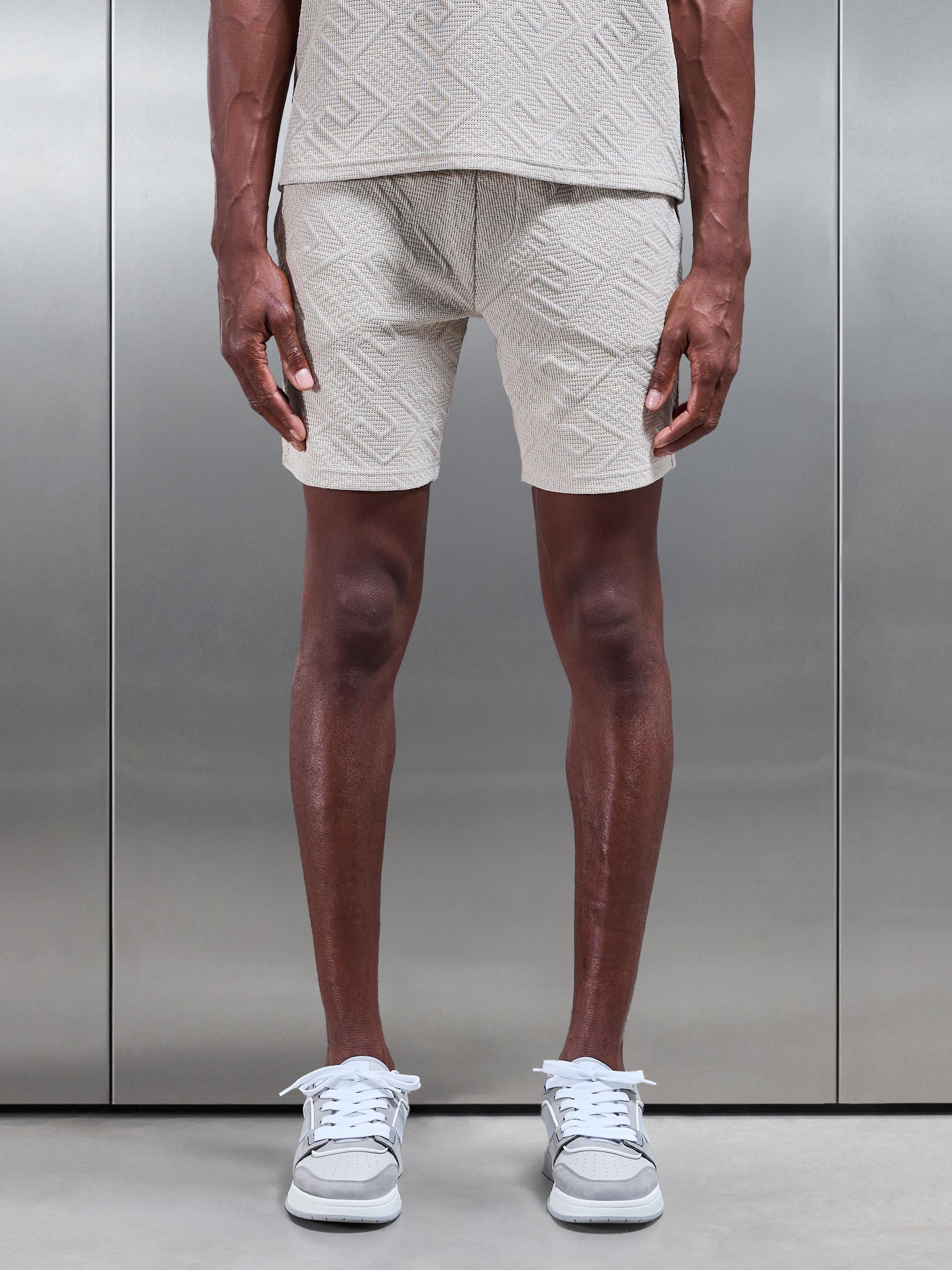 Aztec Textured Short in Stone